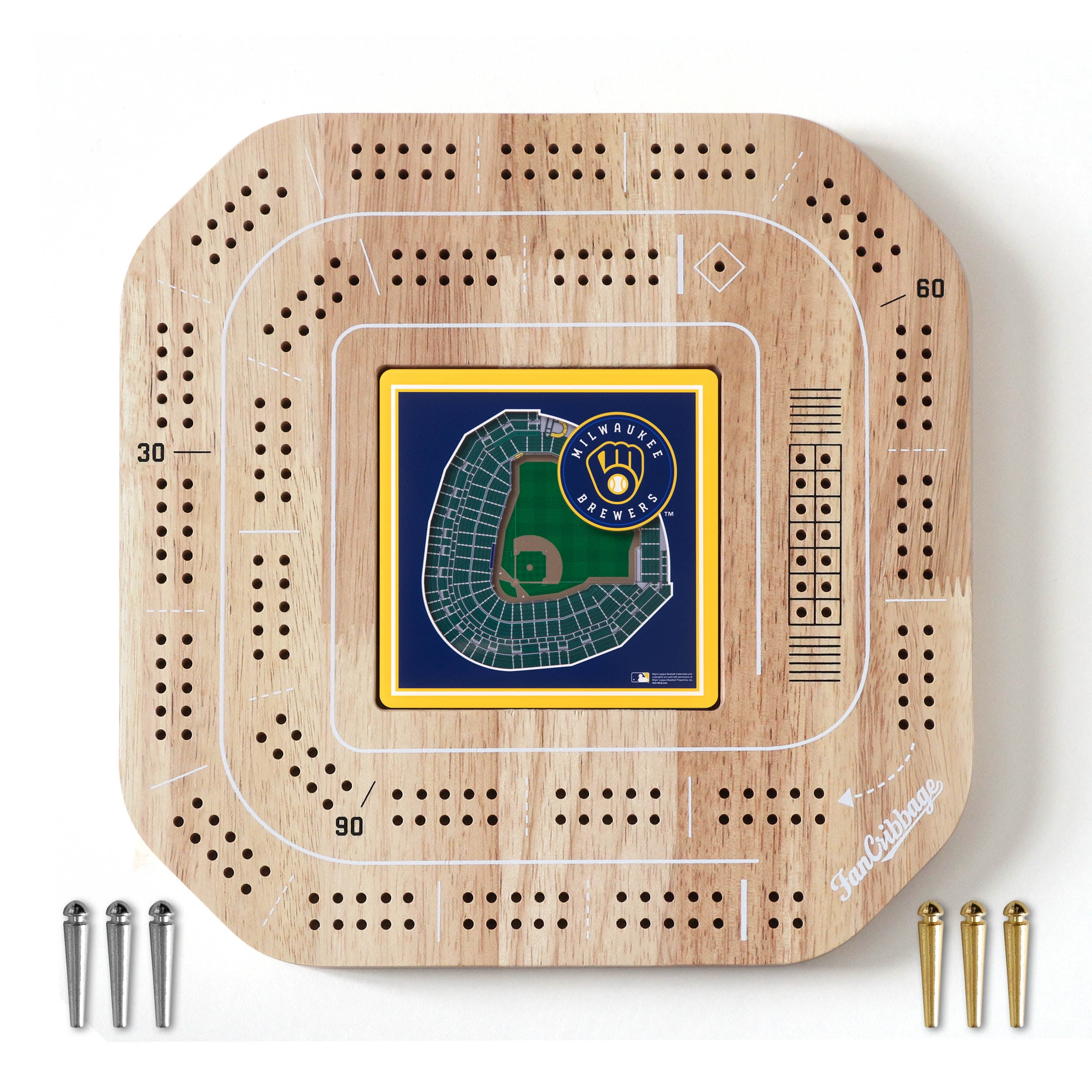 YouTheFan MLB Milwaukee Brewers Stadiumview Cribbage