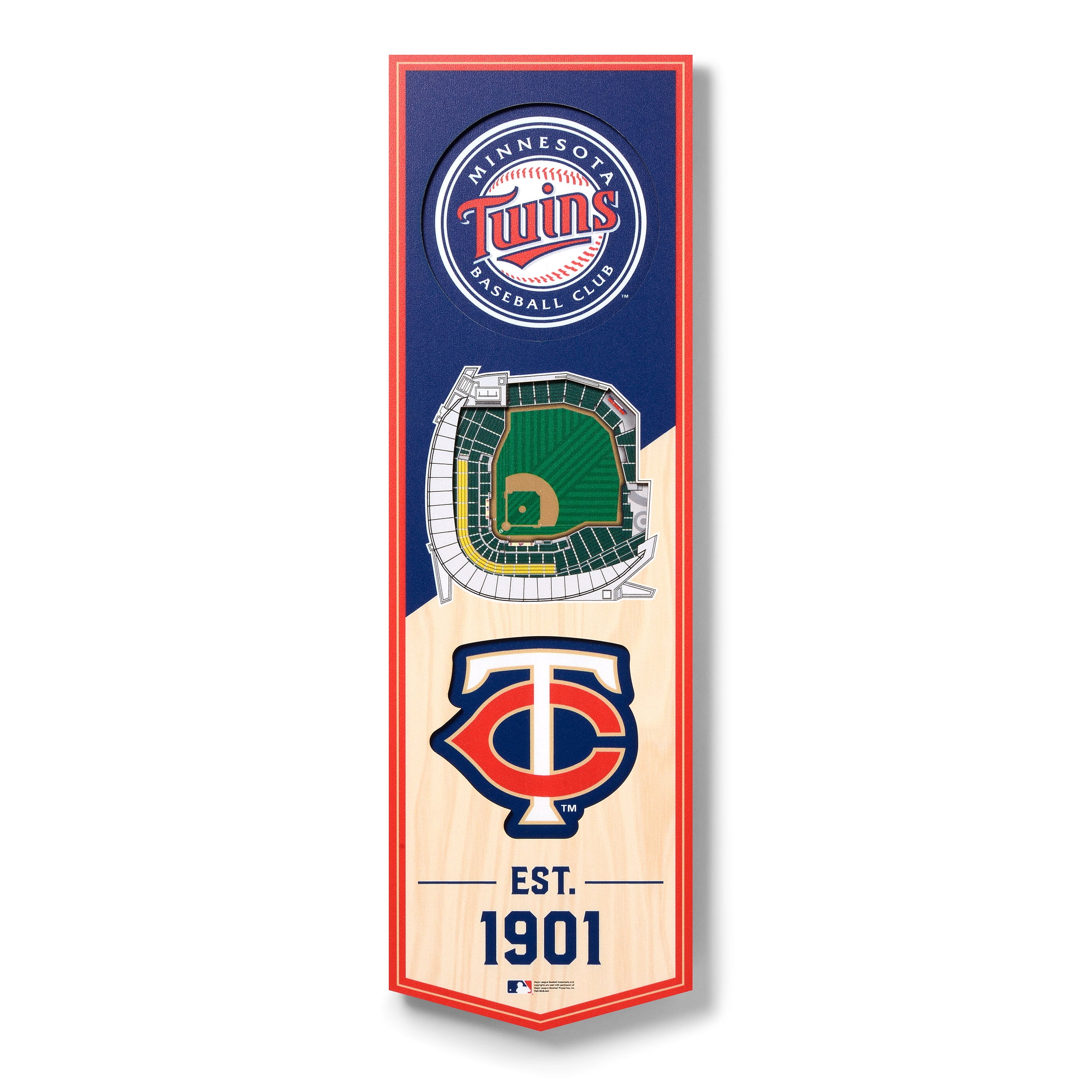 YouTheFan MLB Minnesota Twins 3D Stadium Banner 6x19
