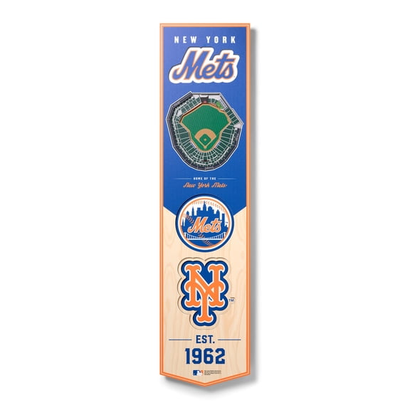 New York Mets 8'' x 32'' 3D StadiumView Banner