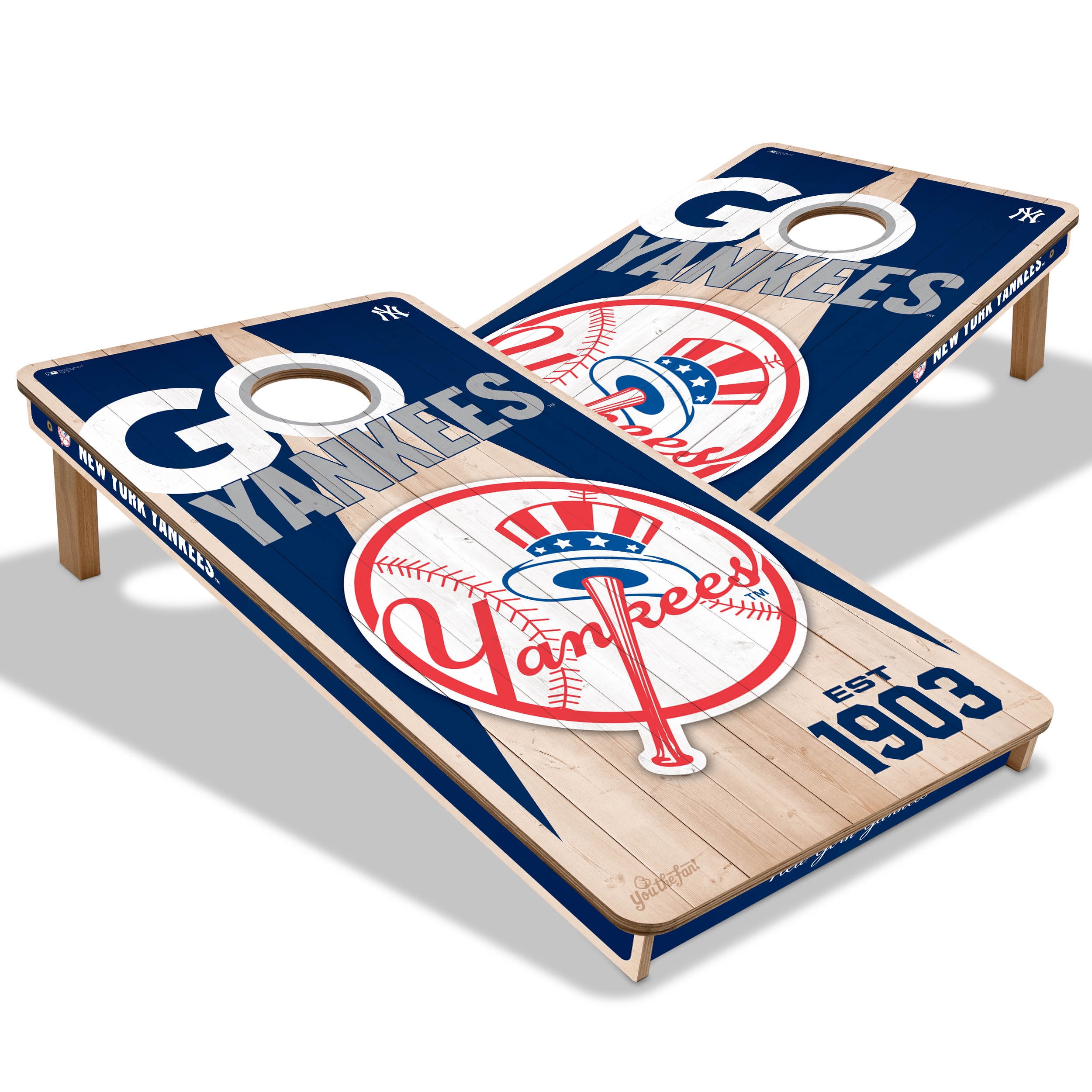 YouTheFan MLB New York Yankees 2' x 4' Cornhole Game No Bags
