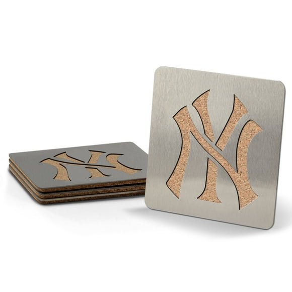 YouTheFan MLB New York Yankees Boasters, 4-Piece Coaster Set