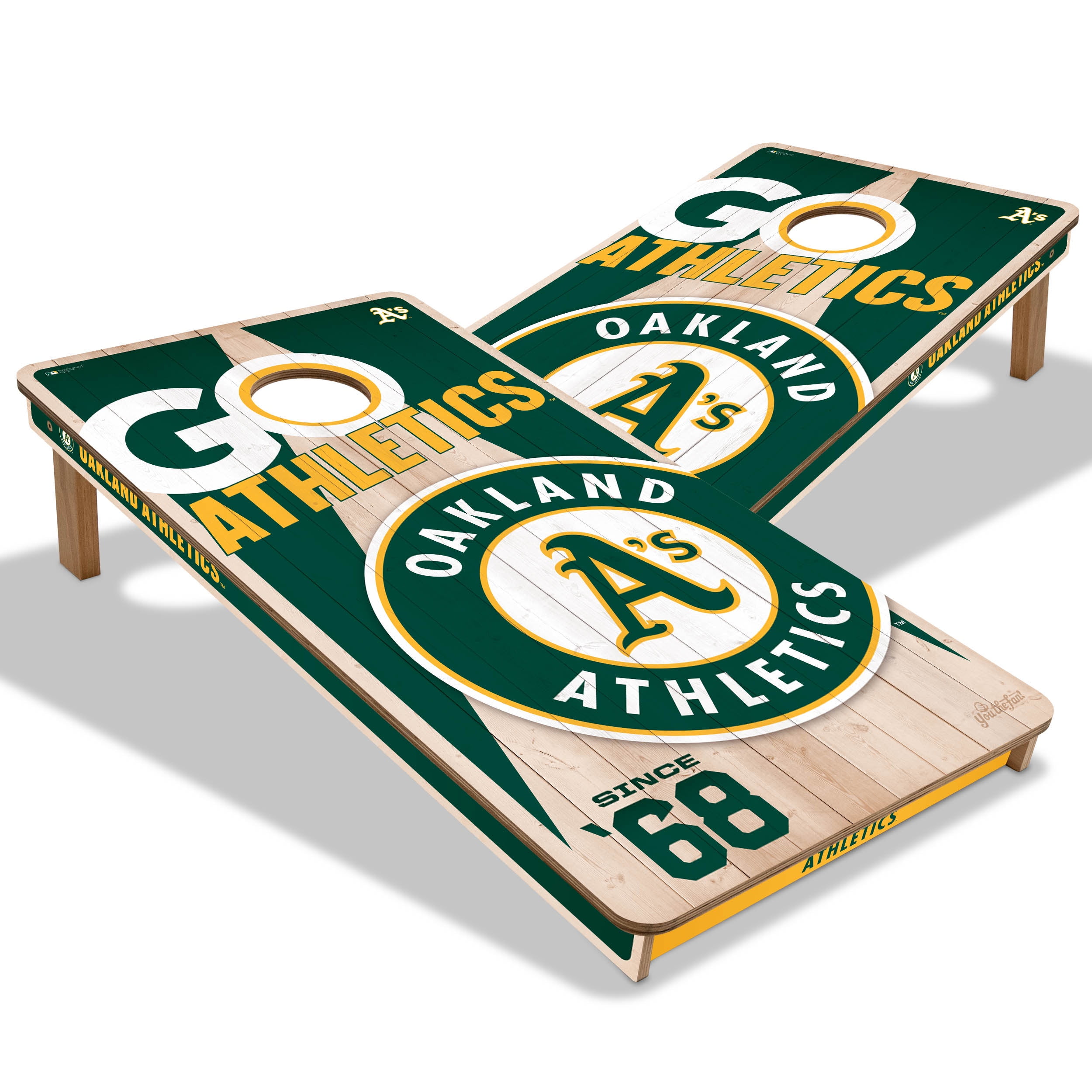 YouTheFan MLB Oakland Athletics 2' x 4' Cornhole Game No Bags