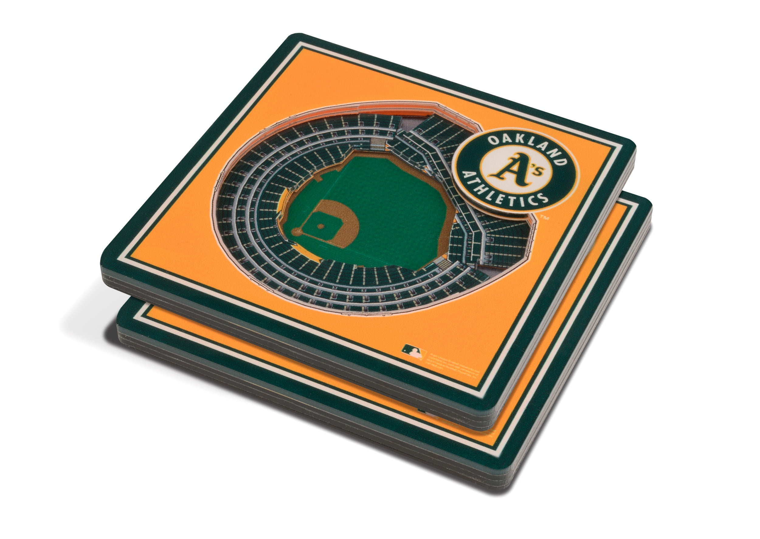 YouTheFan MLB Oakland Athletics 3D StadiumView Coasters