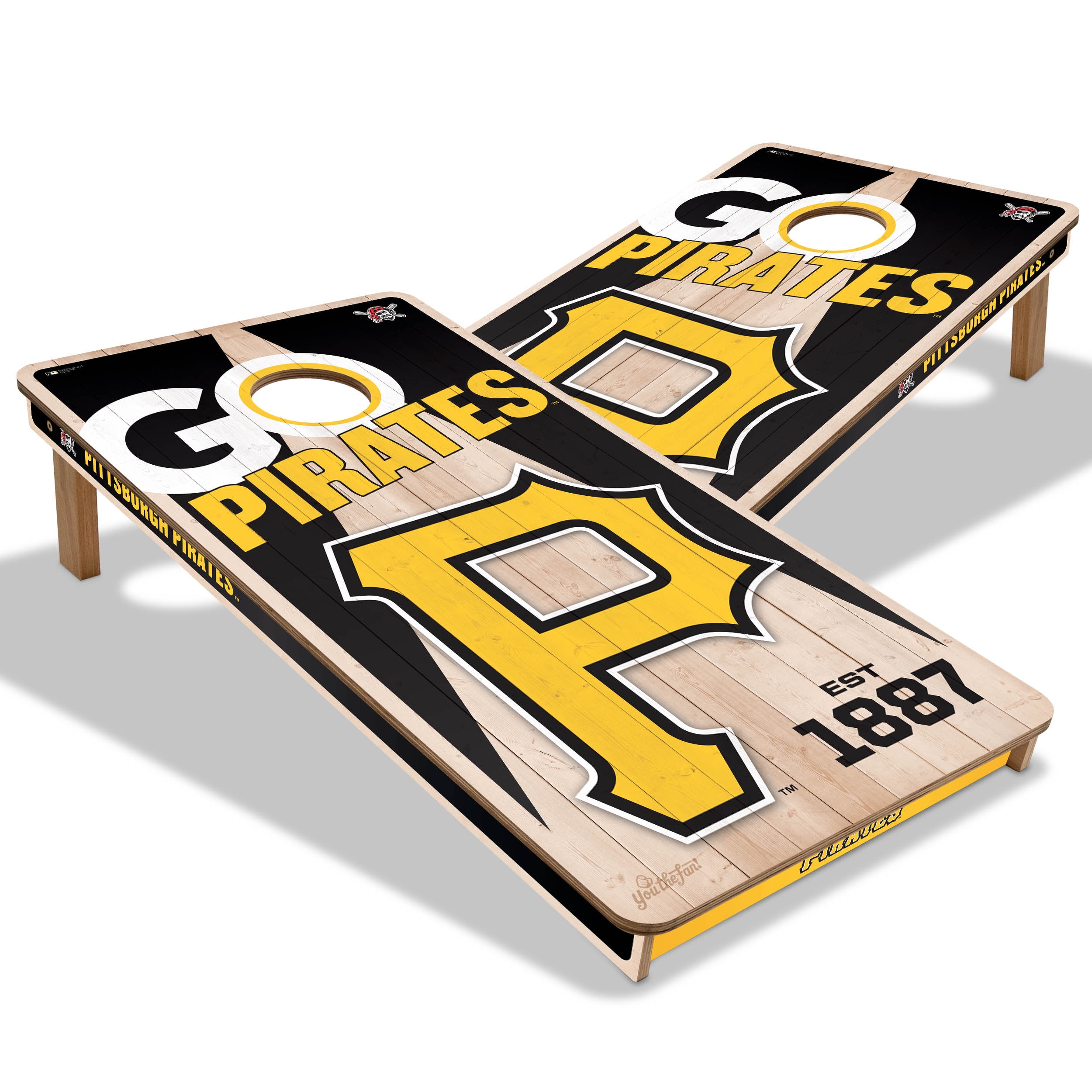 YouTheFan MLB Pittsburgh Pirates 2' x 4' Cornhole Game No Bags