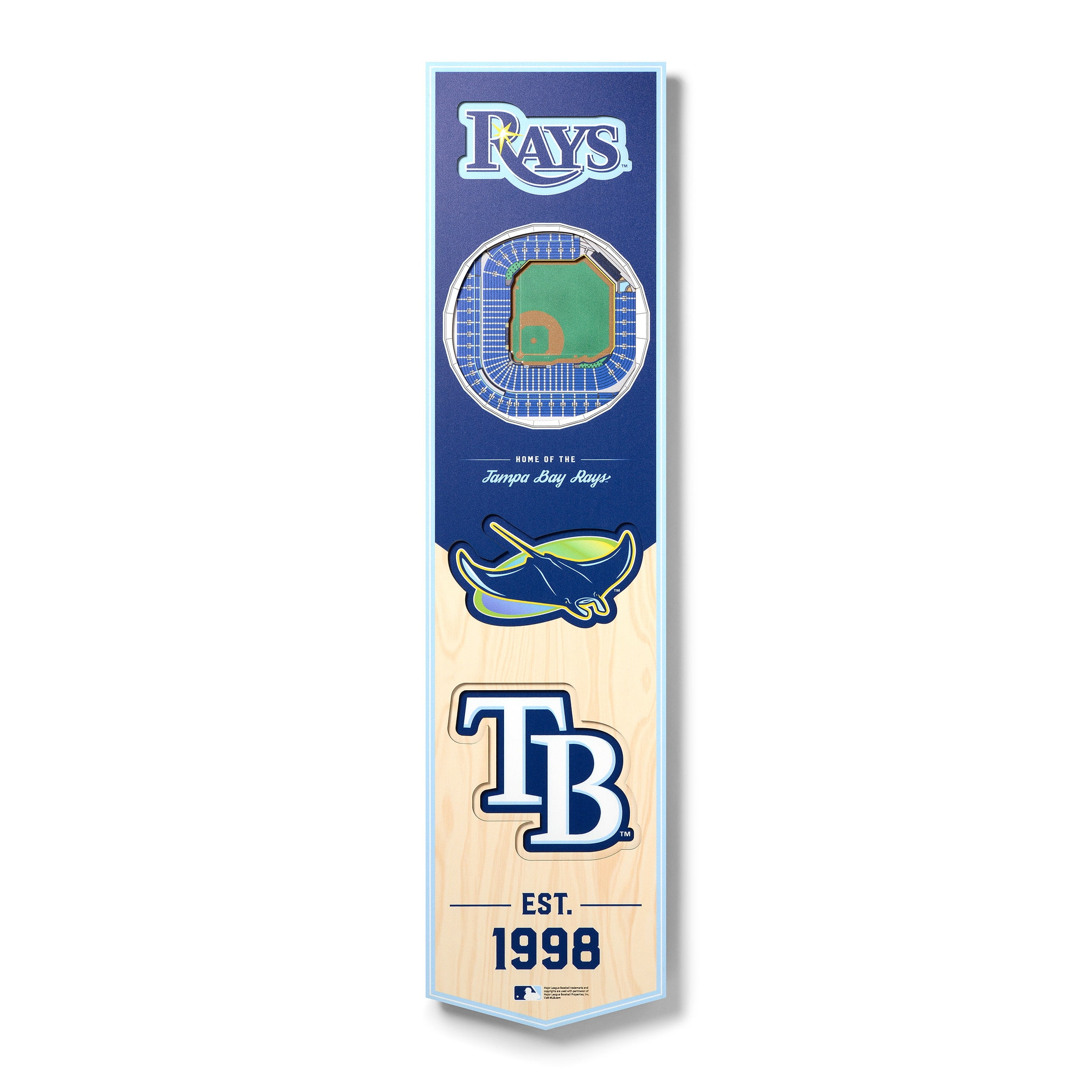 YouTheFan MLB Tampa Bay Rays 8x32 Stadium View Banner
