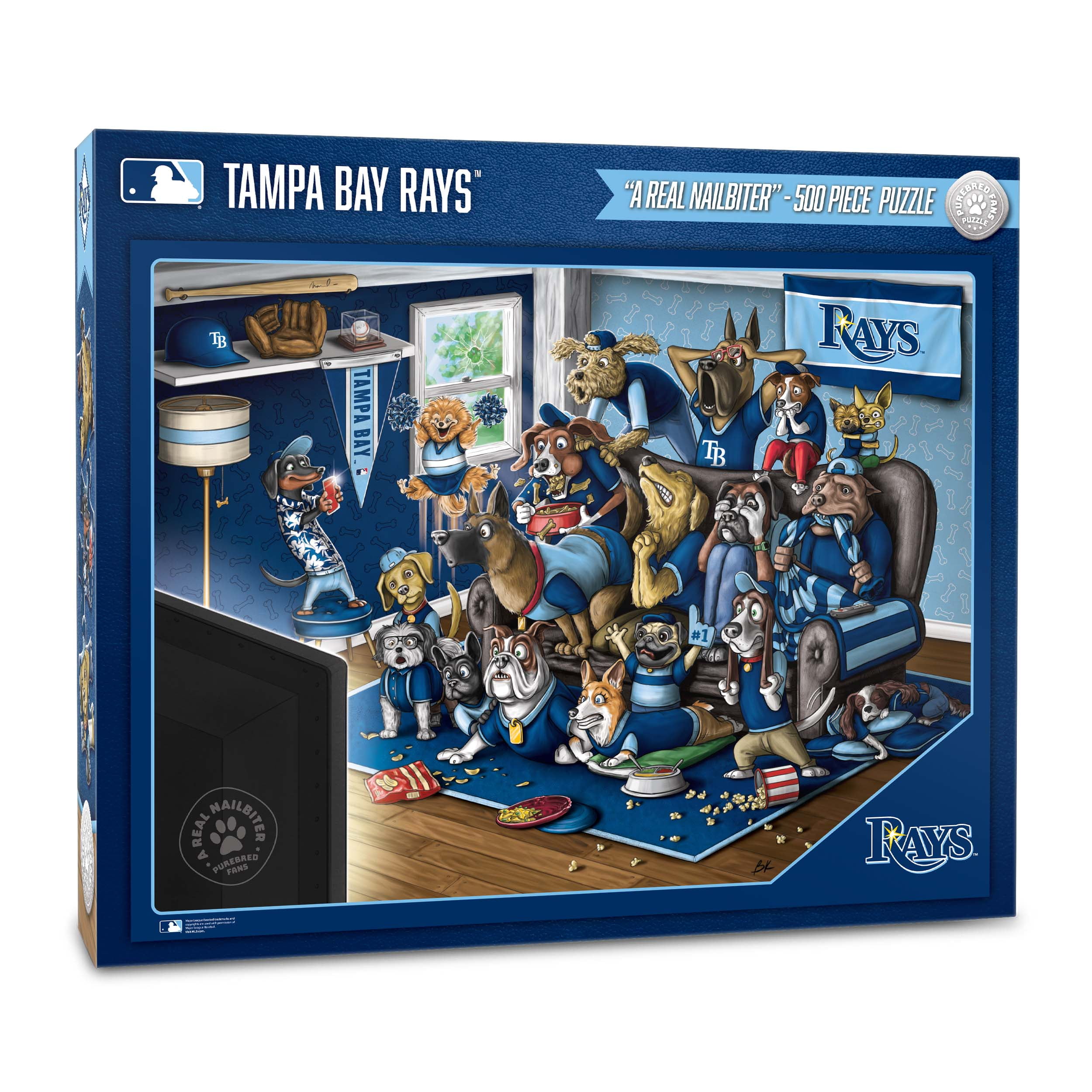 YouTheFan MLB Tampa Bay Rays Purebred Fans 500pc Puzzle - "A Real Nailbiter"