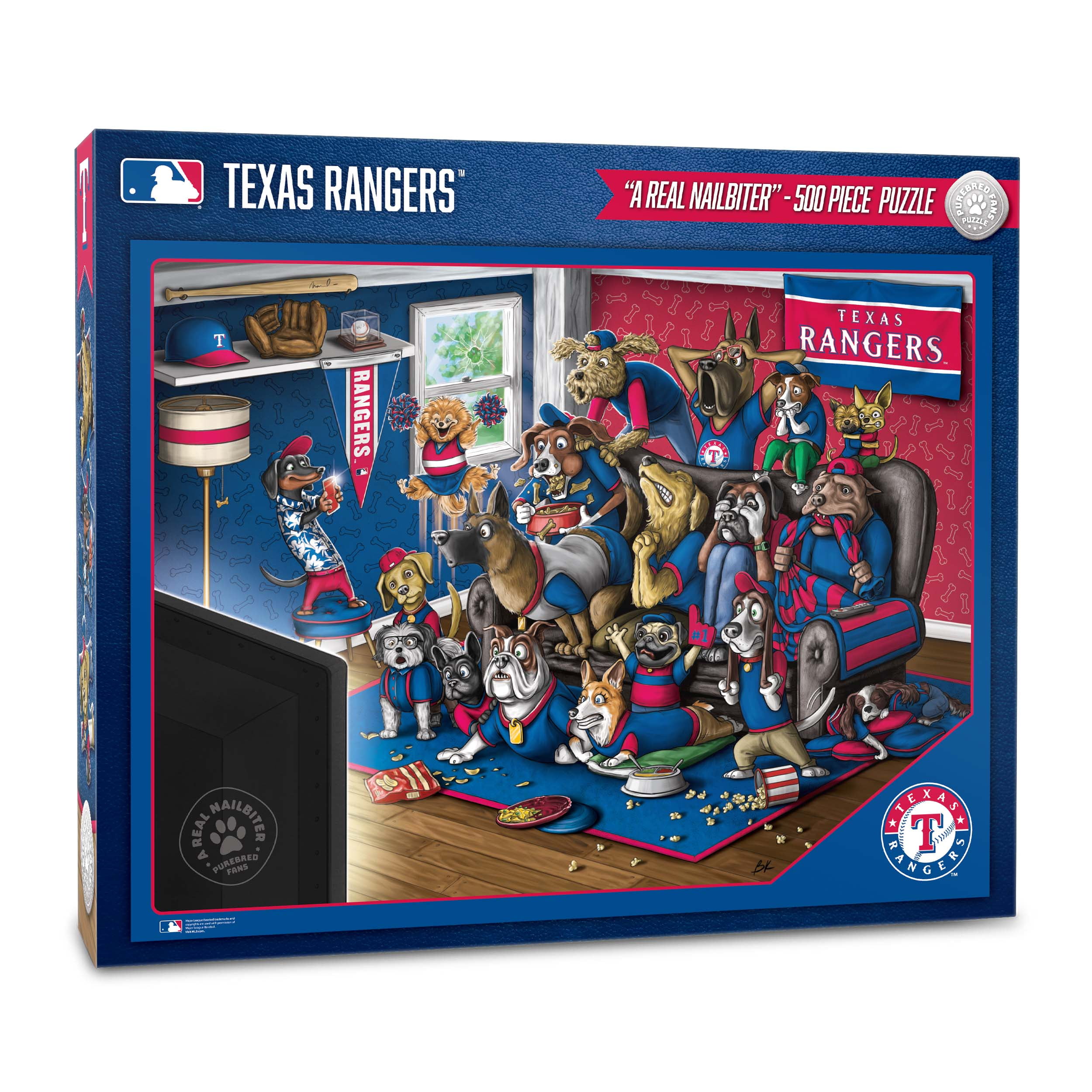 YouTheFan MLB Texas Rangers Purebred Fans 500pc Puzzle - "A Real Nailbiter"