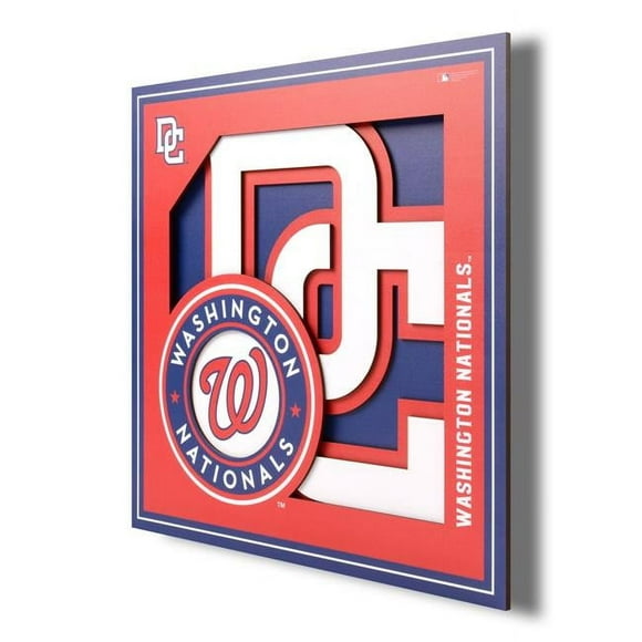 Washington Nationals 12'' x 12'' 3D Logo Wall Art
