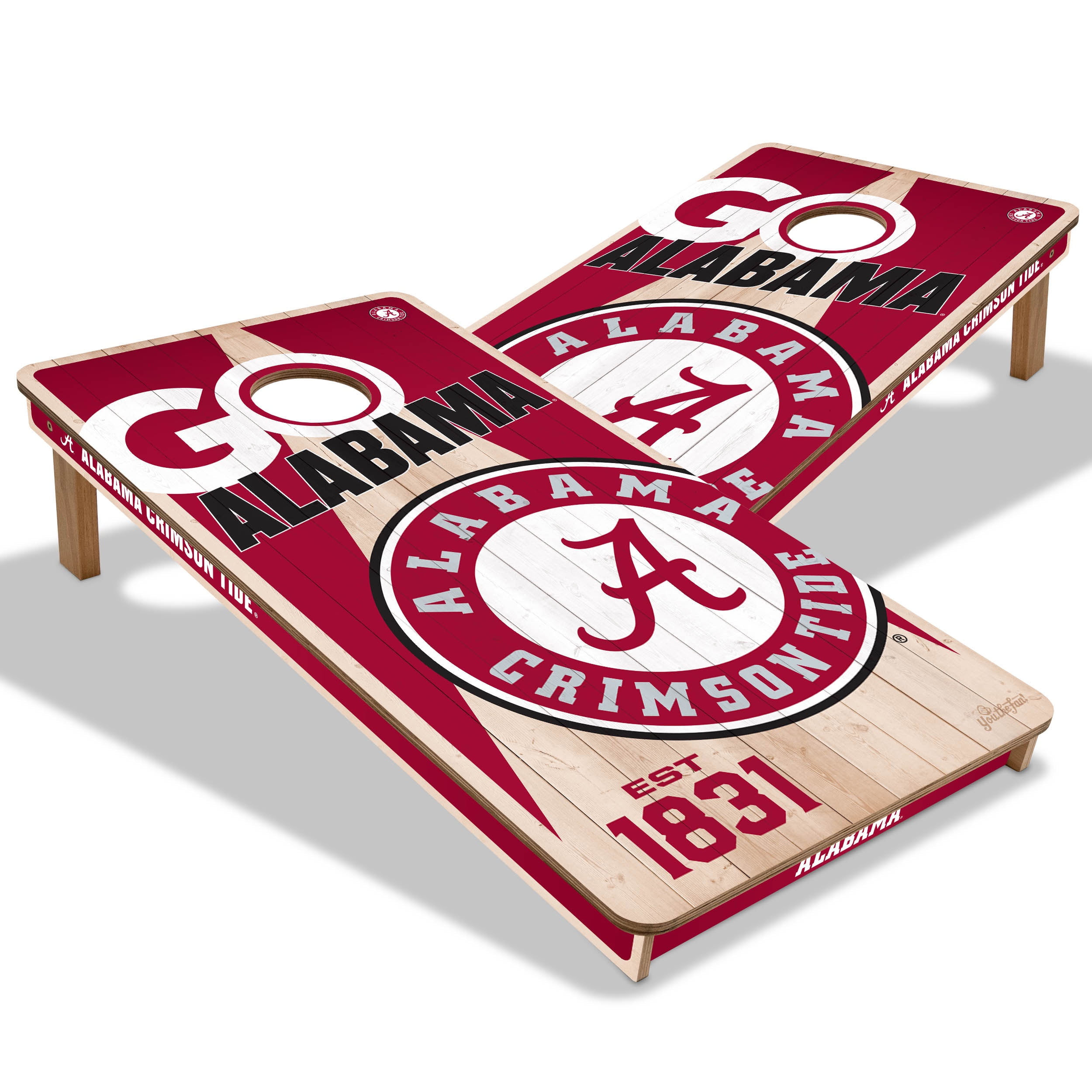 YouTheFan NCAA Alabama Crimson Tide 2' x 4' Cornhole Game No Bags