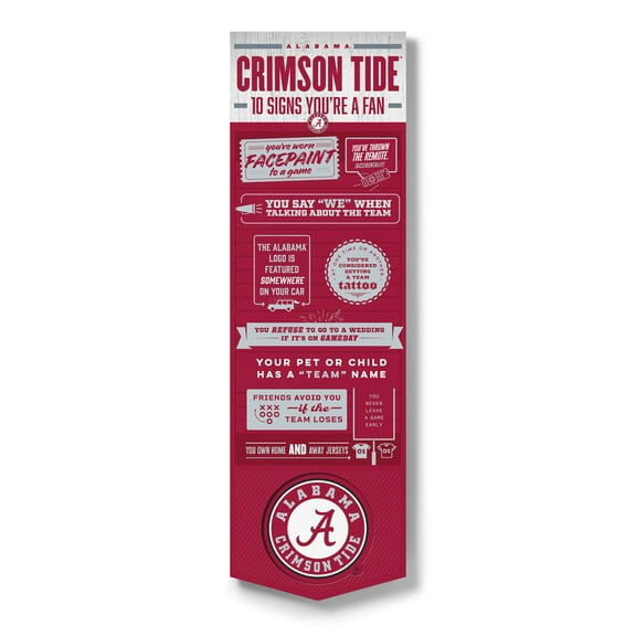 YouTheFan NCAA Alabama Crimson Tide 3D Top 10 Wall Art