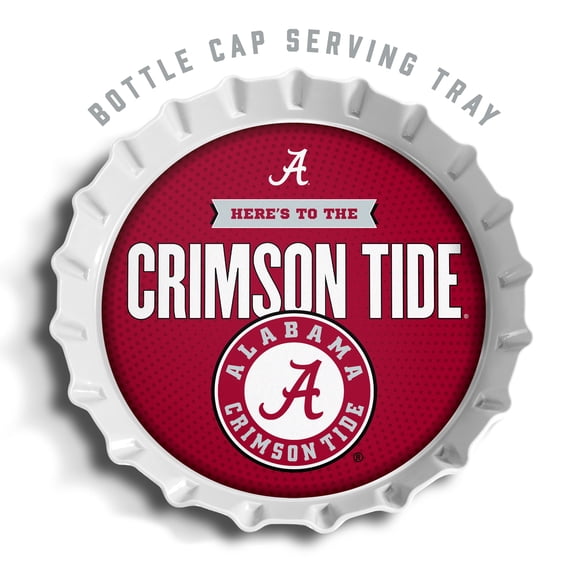 YouTheFan NCAA Alabama Crimson Tide Bottle Cap Serving Tray