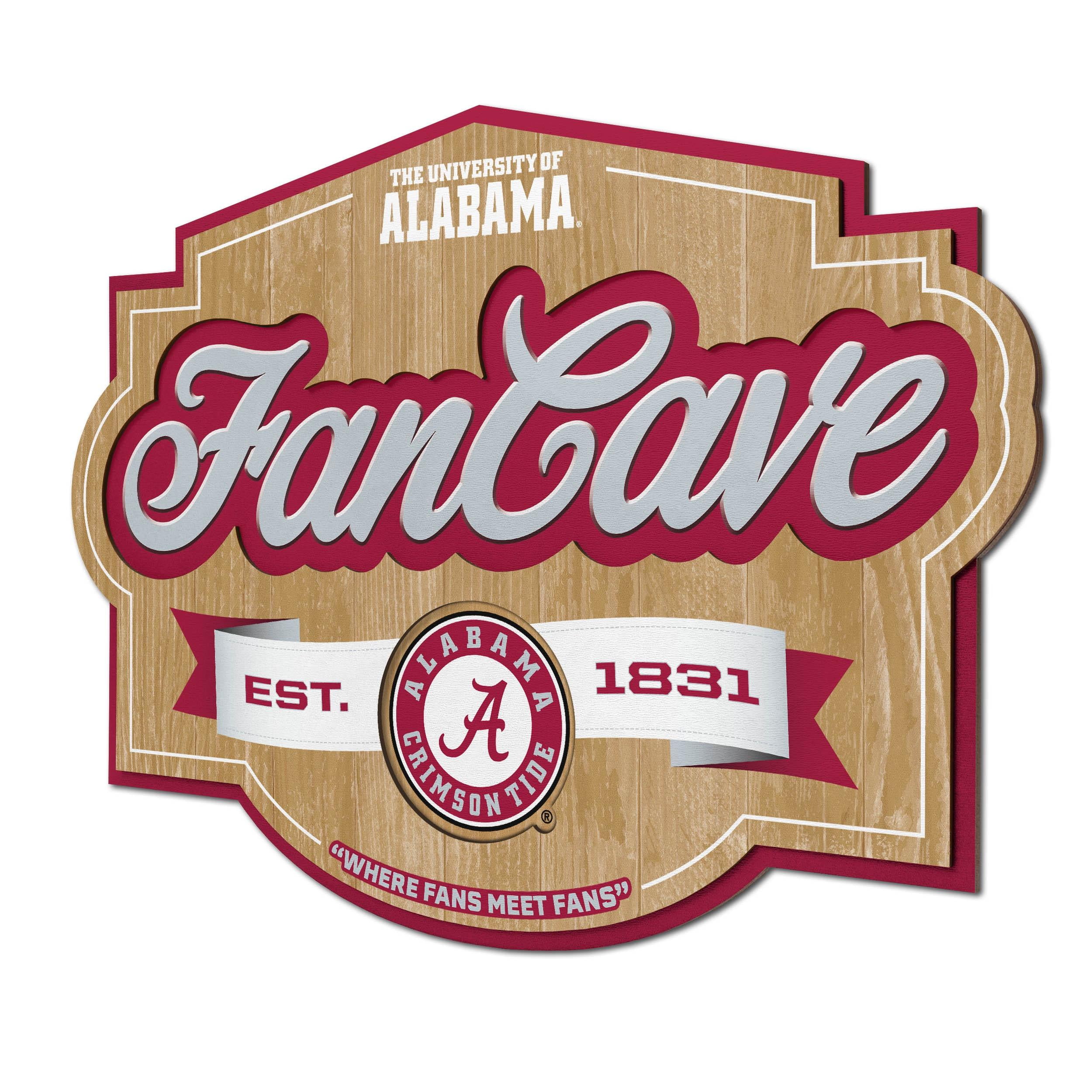 YouTheFan NCAA Alabama Crimson Tide Fan Cave Sign