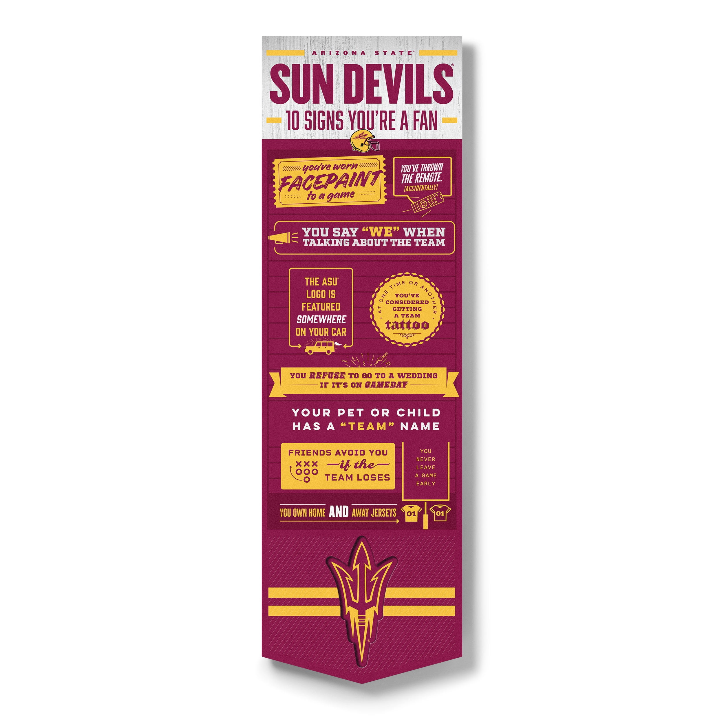 YouTheFan NCAA Arizona State Sun Devils 3D Top 10 Wall Art