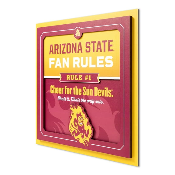 YouTheFan NCAA Arizona State Sun Devils Fan Rules 3D Wall Art