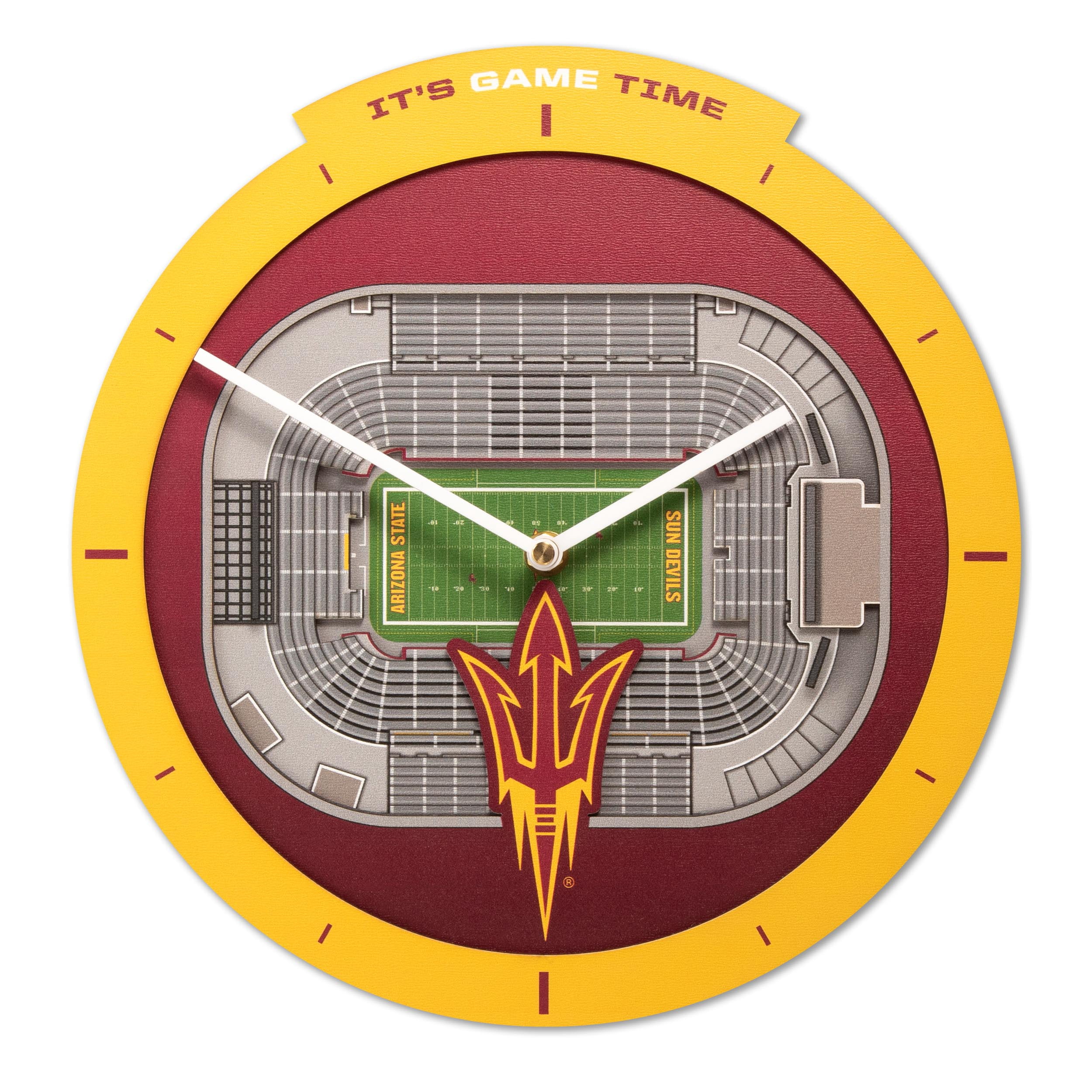 YouTheFan NCAA Arizona State Sun Devils Stadiumview 3D Wall Clock