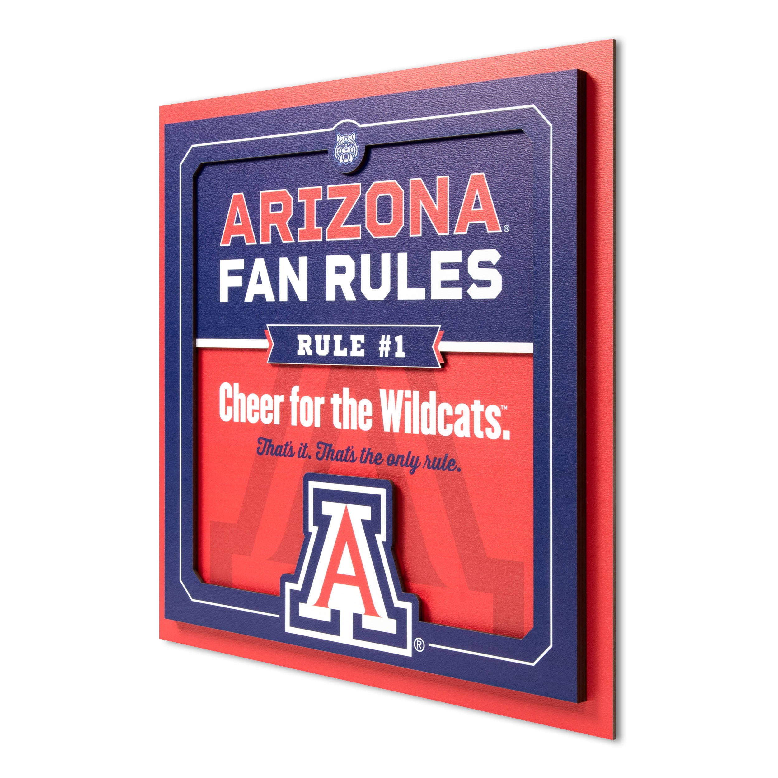 YouTheFan NCAA Arizona Wildcats Fan Rules 3D Wall Art