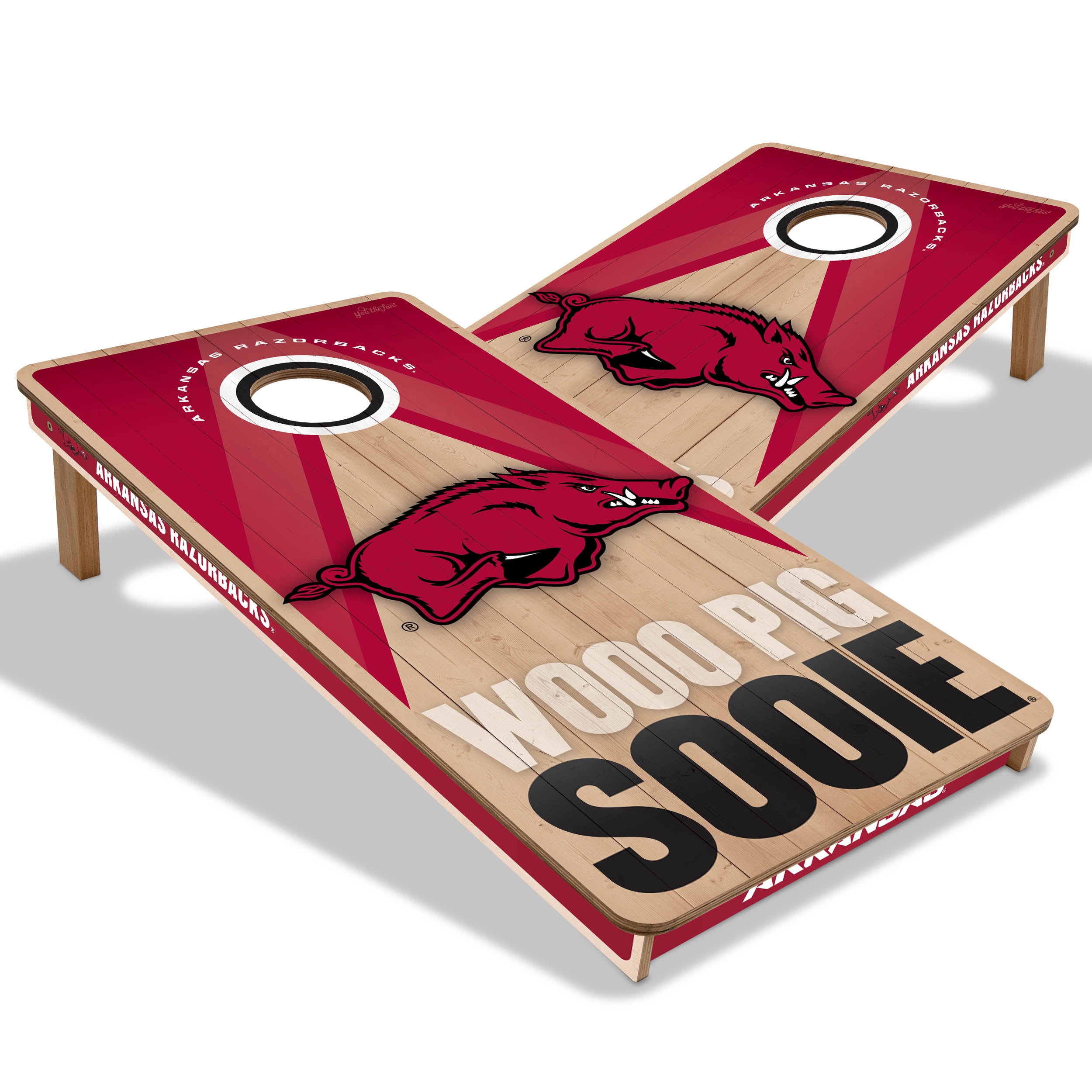 YouTheFan NCAA Arkansas Razorbacks 2X4 Slogan Series Cornhole NO BAGS