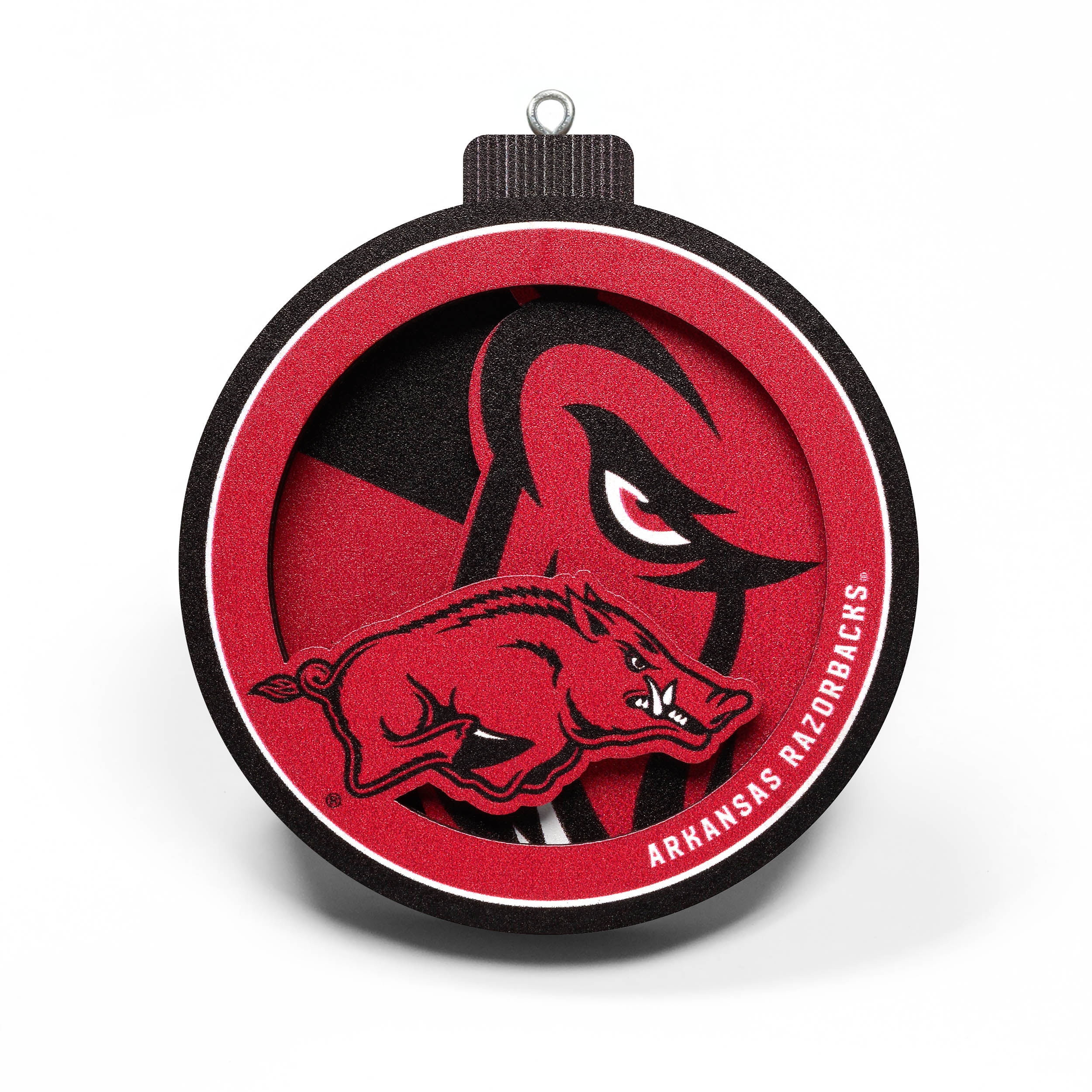 Arkansas Razorbacks 3D Logo Christmas Ornament NCAA Team Decor
