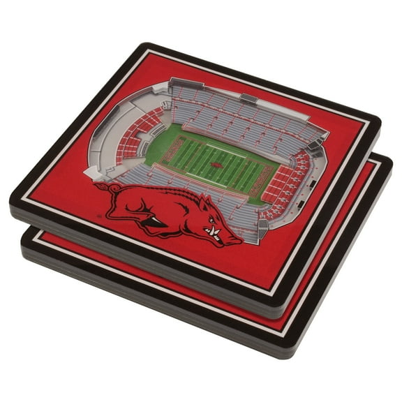 IDNA Arkansas Razorbacks Red 3D StadiumViews Coasters