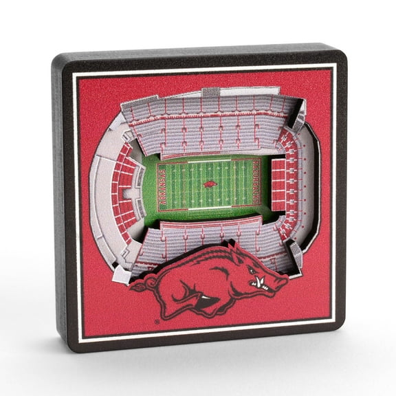 YouTheFan NCAA Arkansas Razorbacks 3D StadiumView Magnet