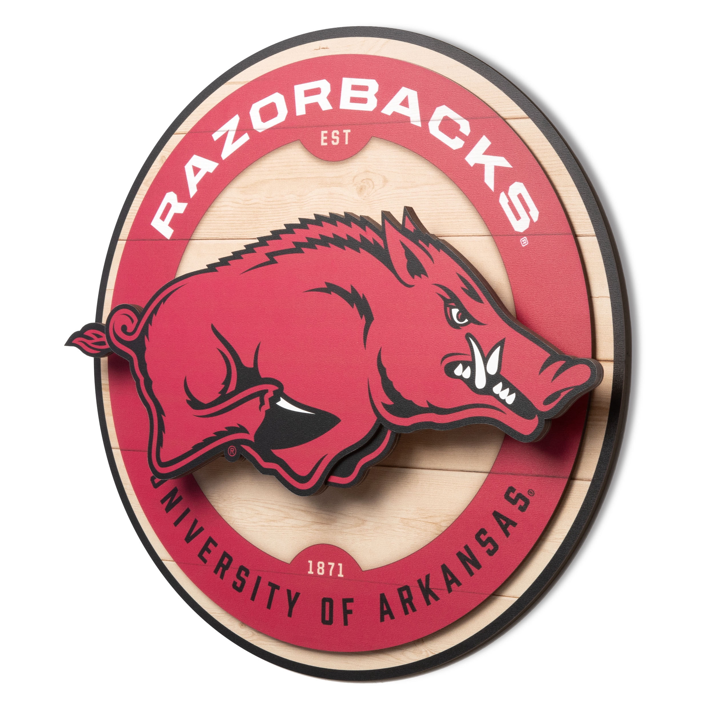 YouTheFan NCAA Arkansas Razorbacks 3DX Circle Wall Art