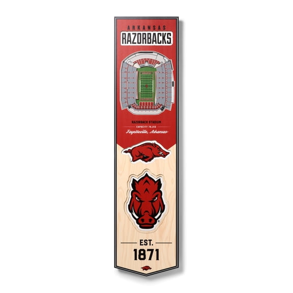 Arkansas Razorbacks 8'' x 32'' 3D StadiumView Banner