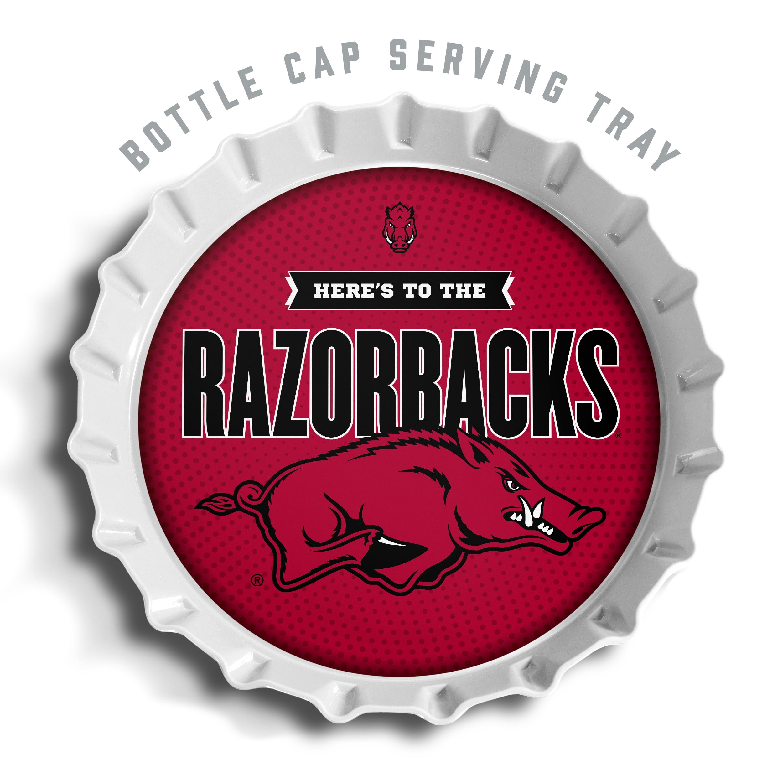 YouTheFan NCAA Arkansas Razorbacks Bottle Cap Serving Tray