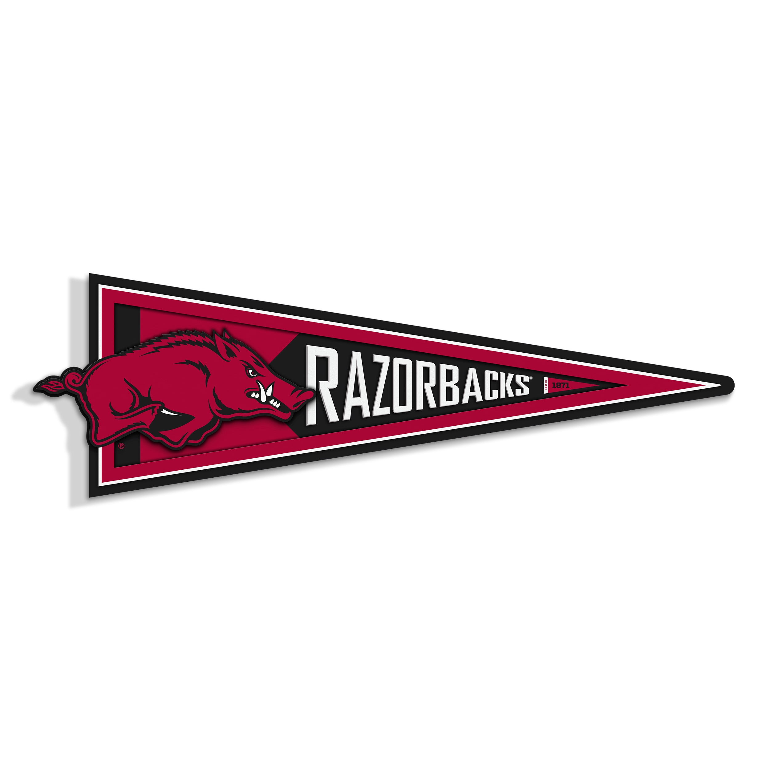 YouTheFan NCAA Arkansas Razorbacks Pennant Sign