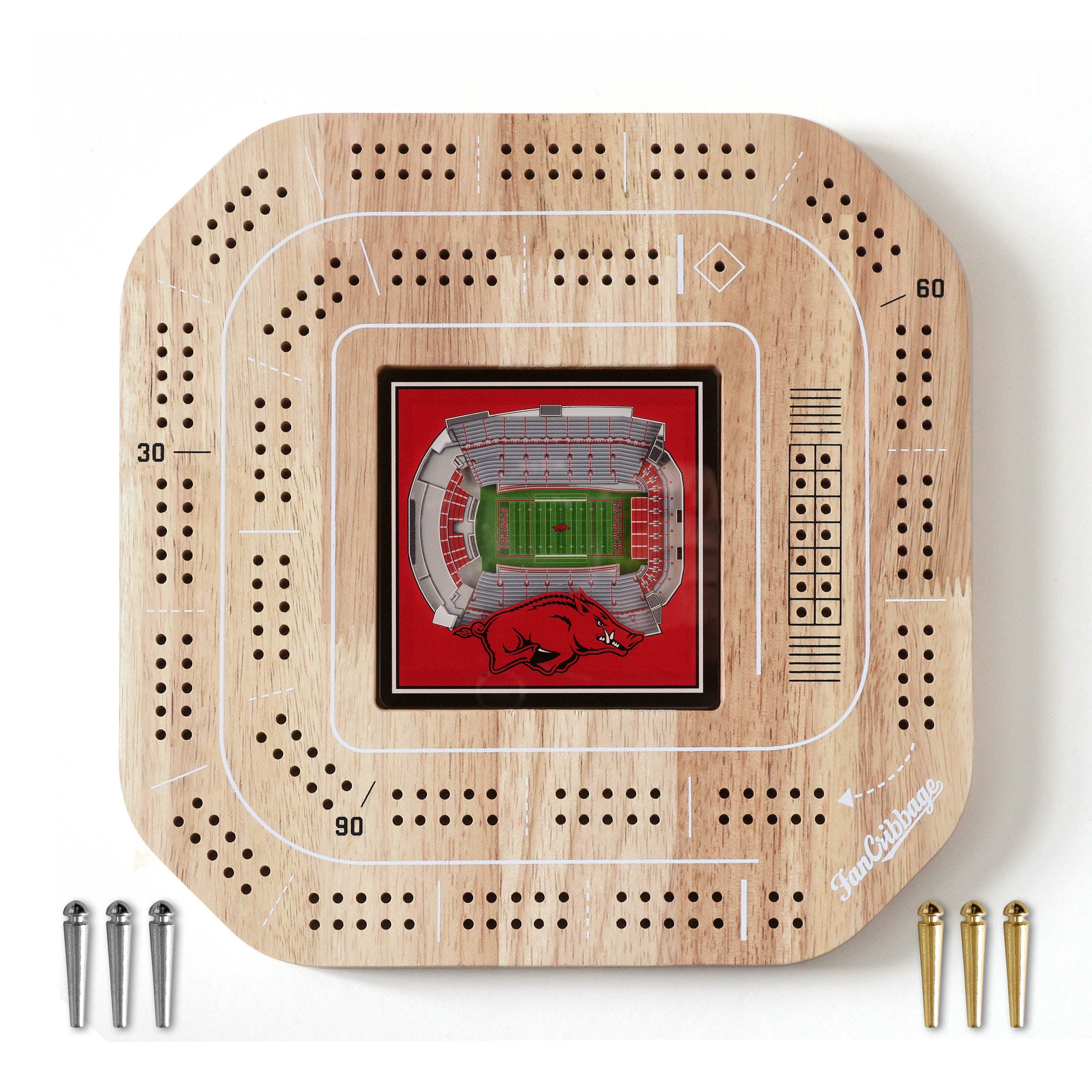 YouTheFan NCAA Arkansas Razorbacks Stadiumview Cribbage