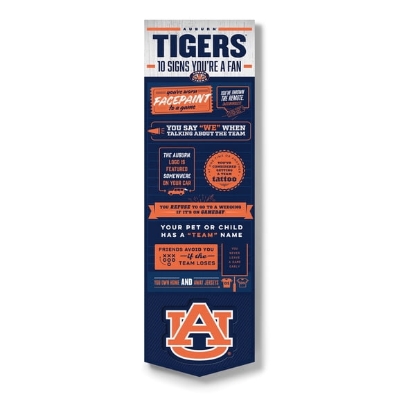 YouTheFan NCAA Auburn Tigers 3D Top 10 Wall Art