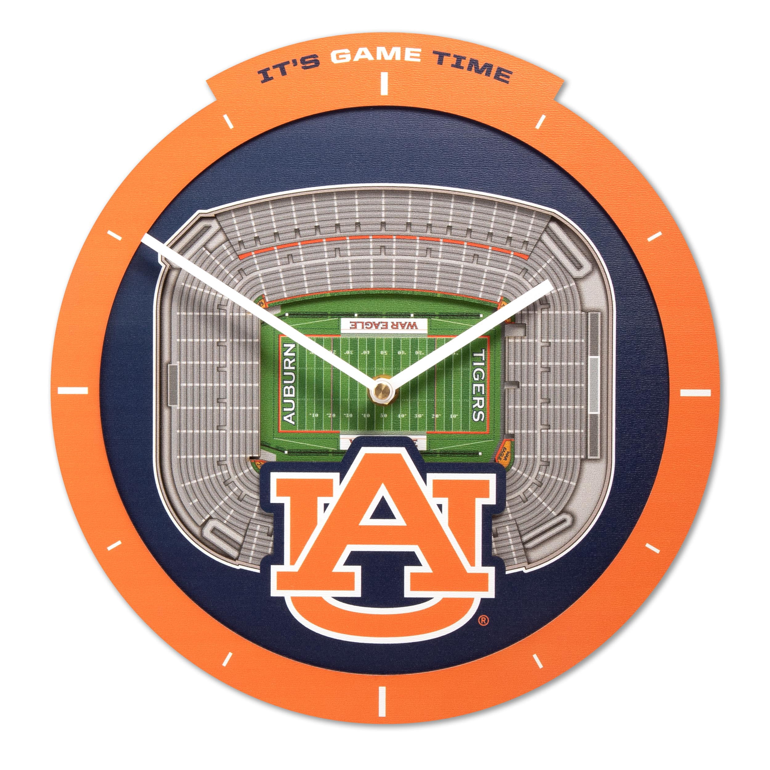 YouTheFan NCAA Auburn Tigers Stadiumview 3D Wall Clock