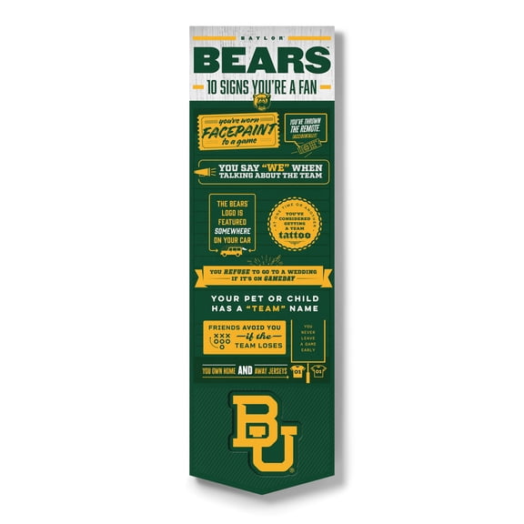 YouTheFan NCAA Baylor Bears 3D Top 10 Wall Art