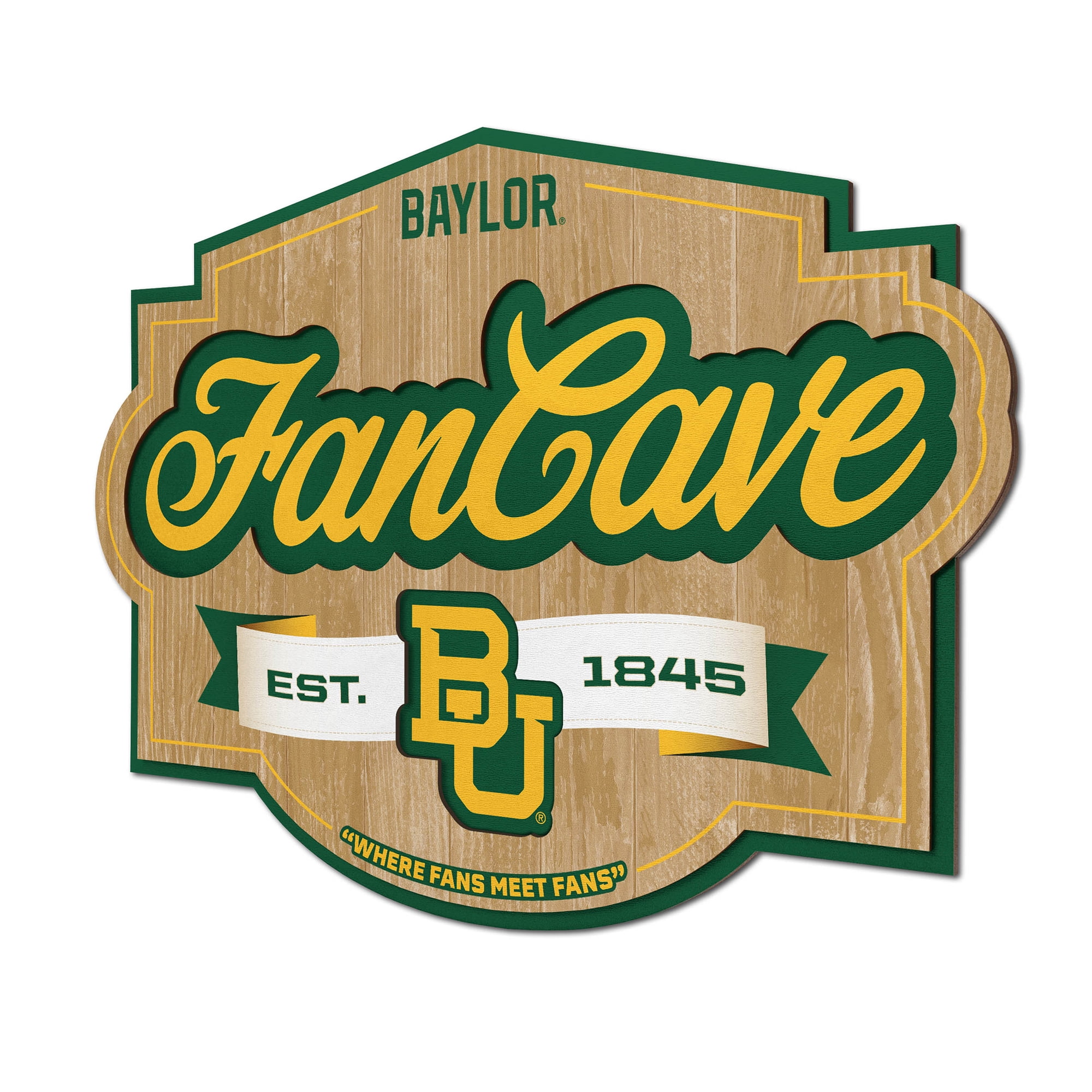 IDNA Baylor Bears 12.5" x 17" Fan Cave Sign