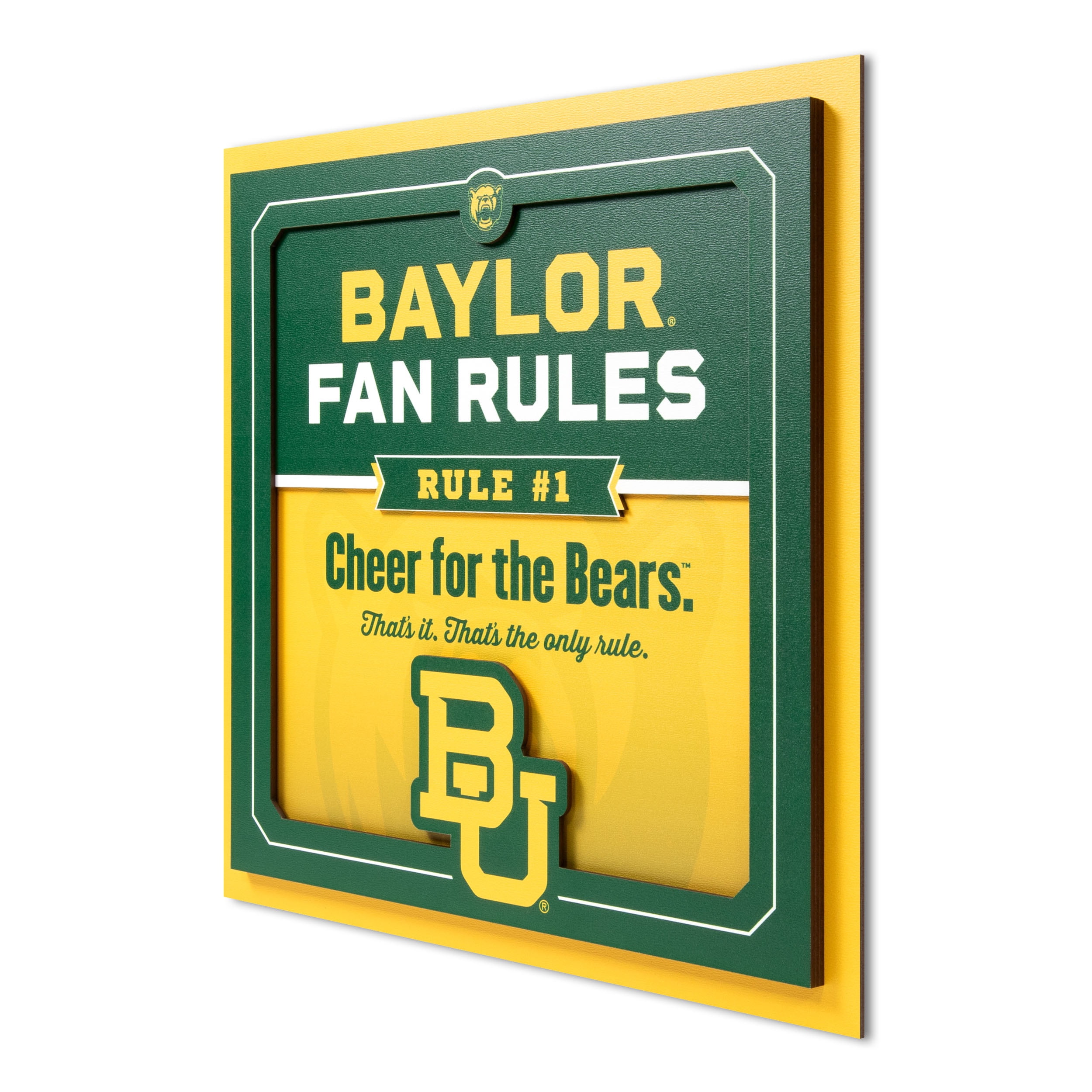 YouTheFan NCAA Baylor Bears Fan Rules 3D Wall Art