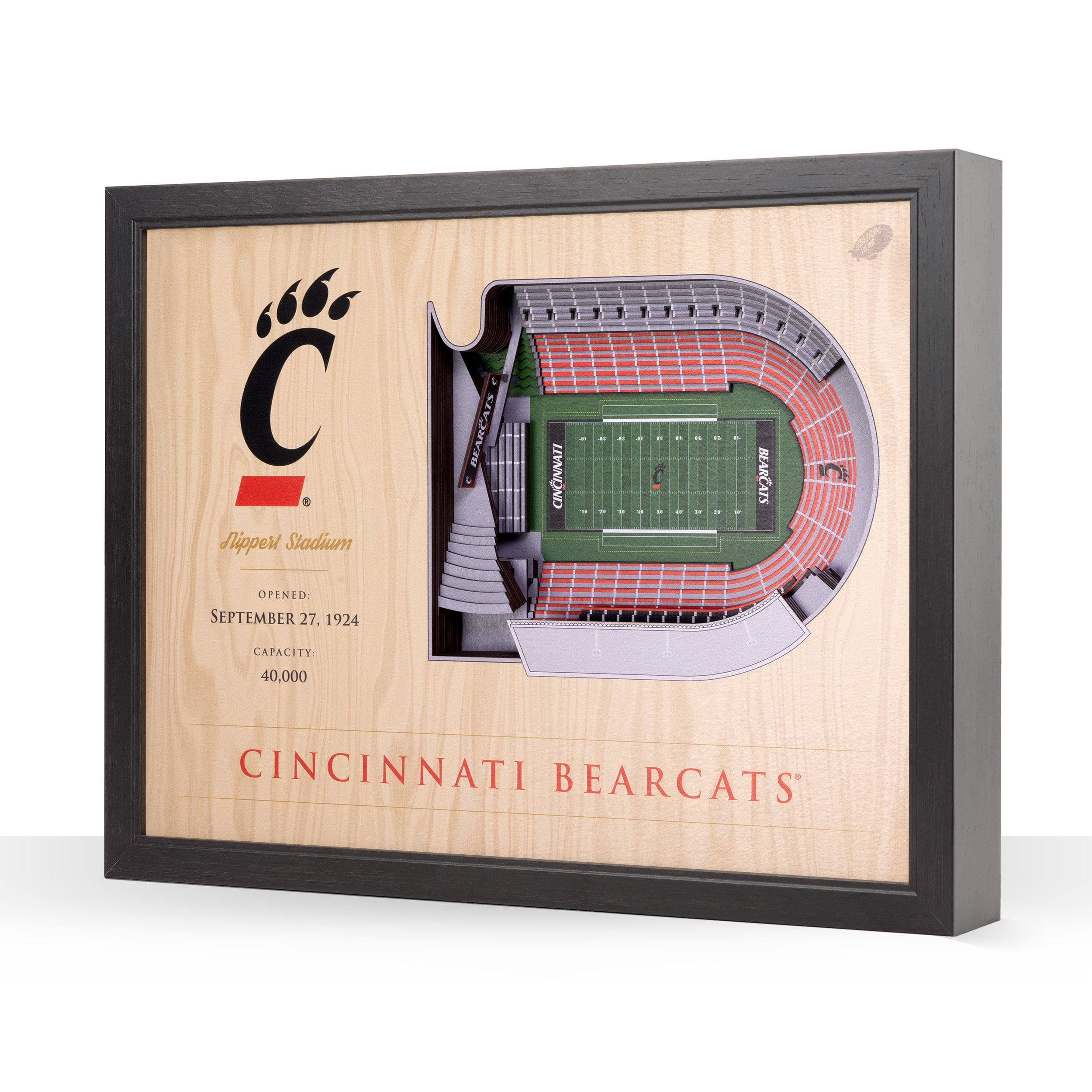 YouTheFan NCAA Cincinnati Bearcats FB 25-Layer Stadiumview Wall Art