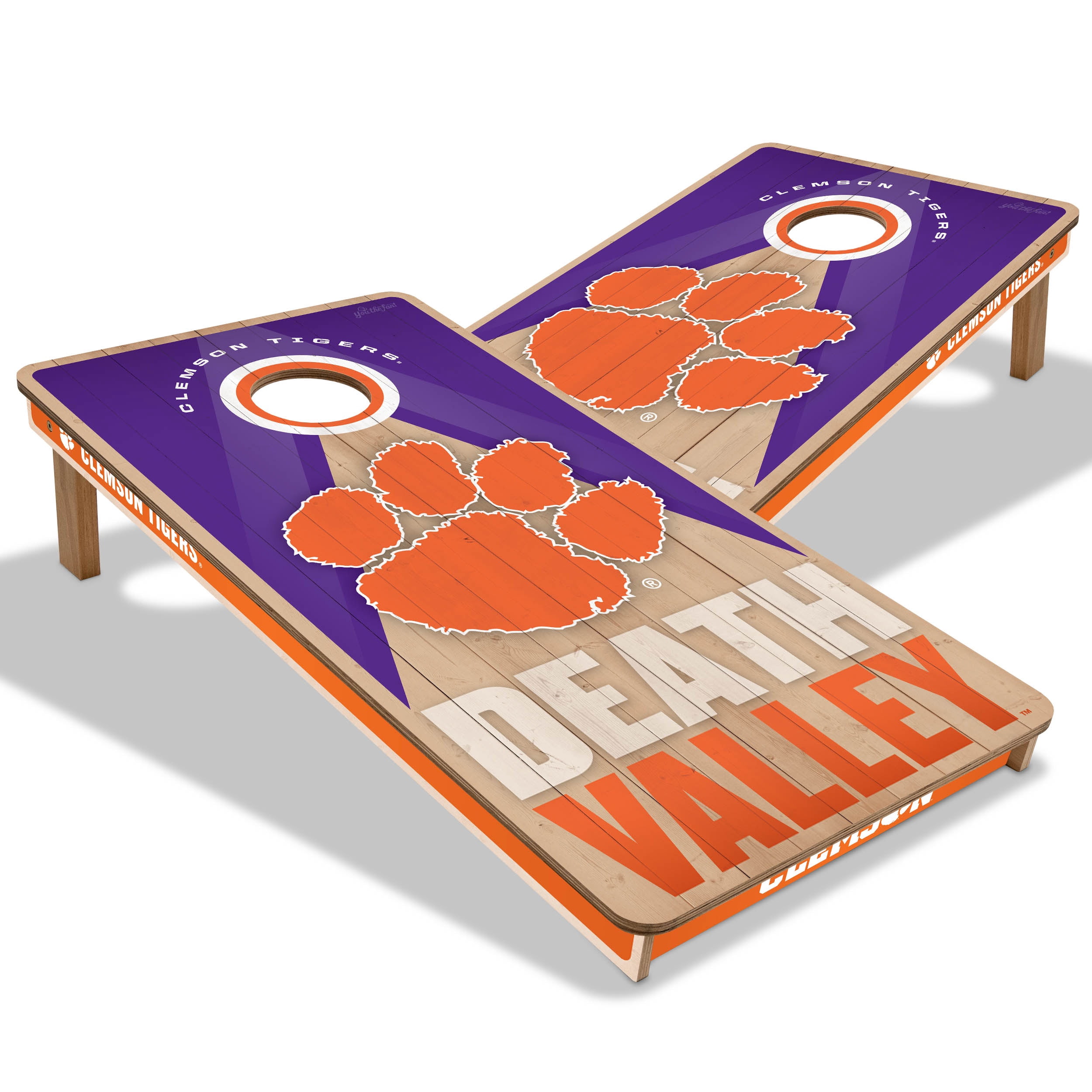 YouTheFan NCAA Clemson Tigers 2X4 Slogan Series Cornhole NO BAGS