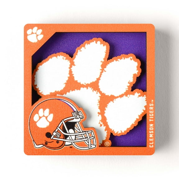 YouTheFan NCAA Clemson Tigers 3D Logo Series Magnet