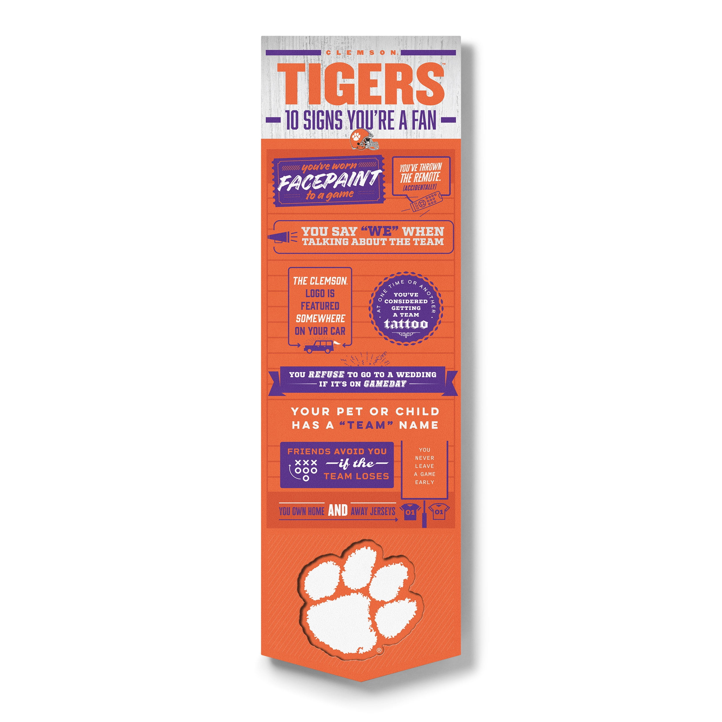 YouTheFan NCAA Clemson Tigers 3D Top 10 Wall Art