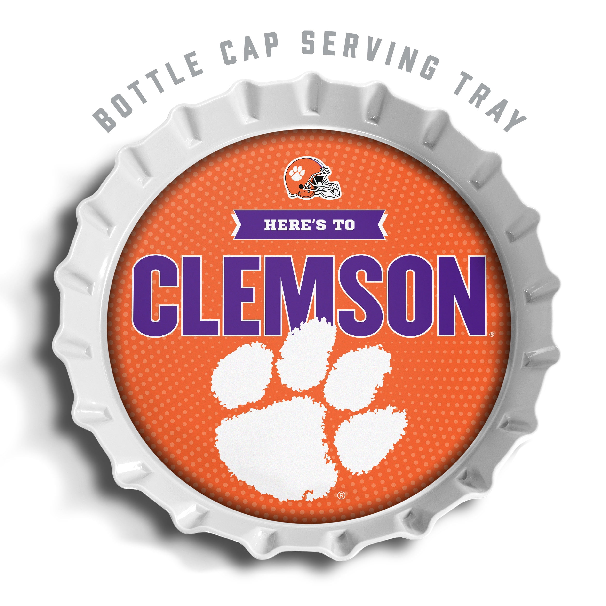 YouTheFan NCAA Clemson Tigers Bottle Cap Serving Tray