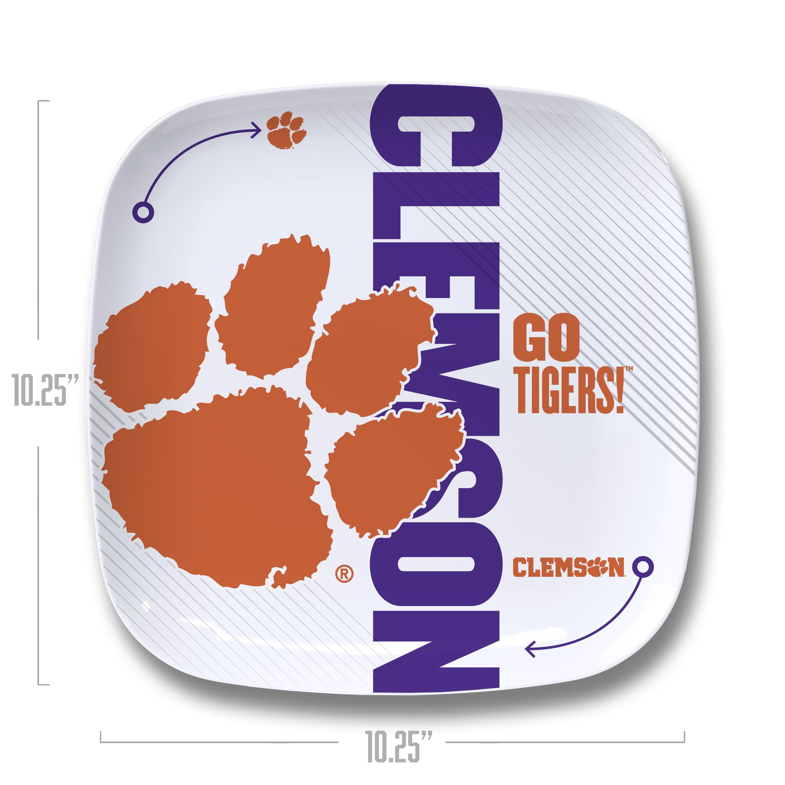 YouTheFan NCAA Clemson Tigers Large Party Plate