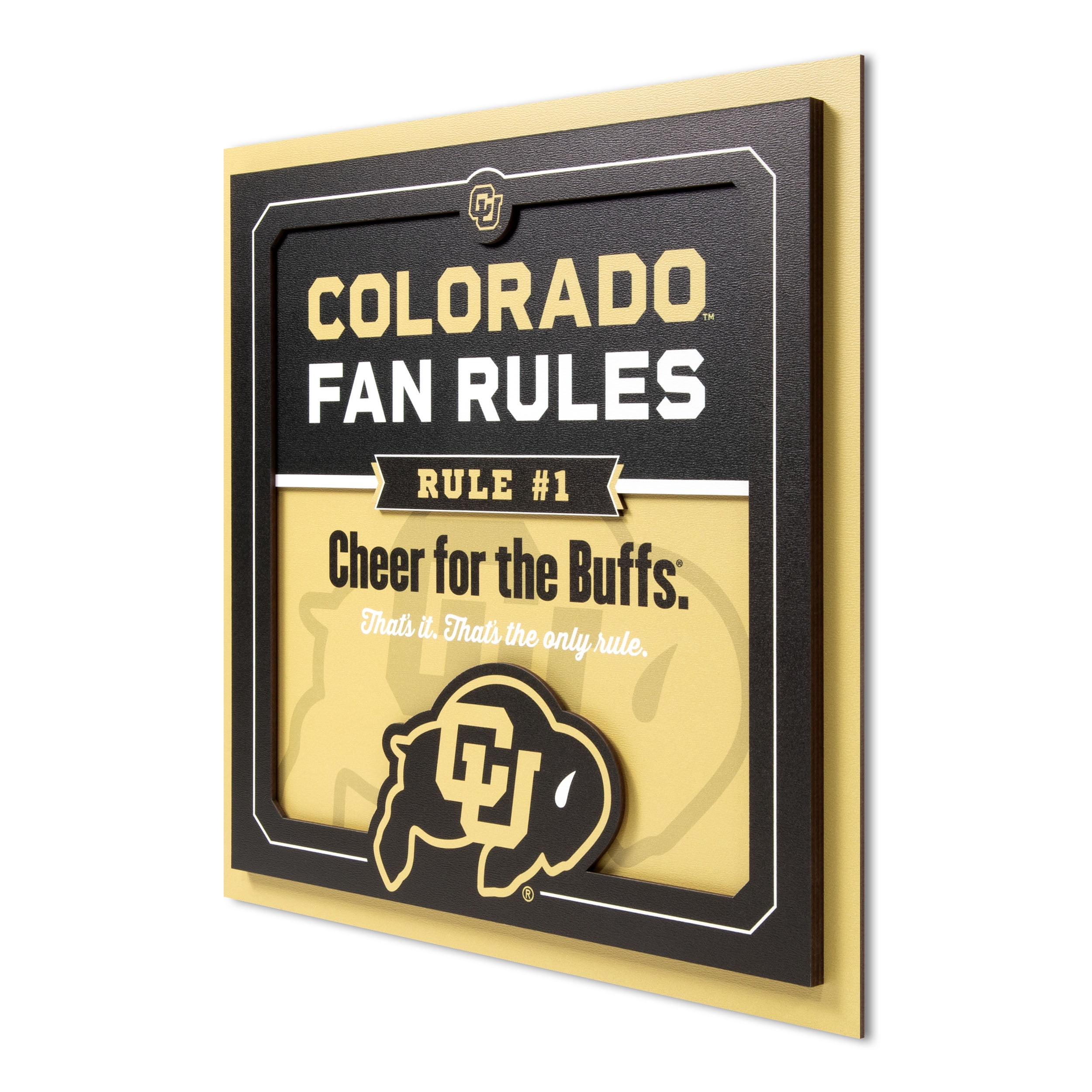 YouTheFan NCAA Colorado Buffaloes Fan Rules 3D Wall Art
