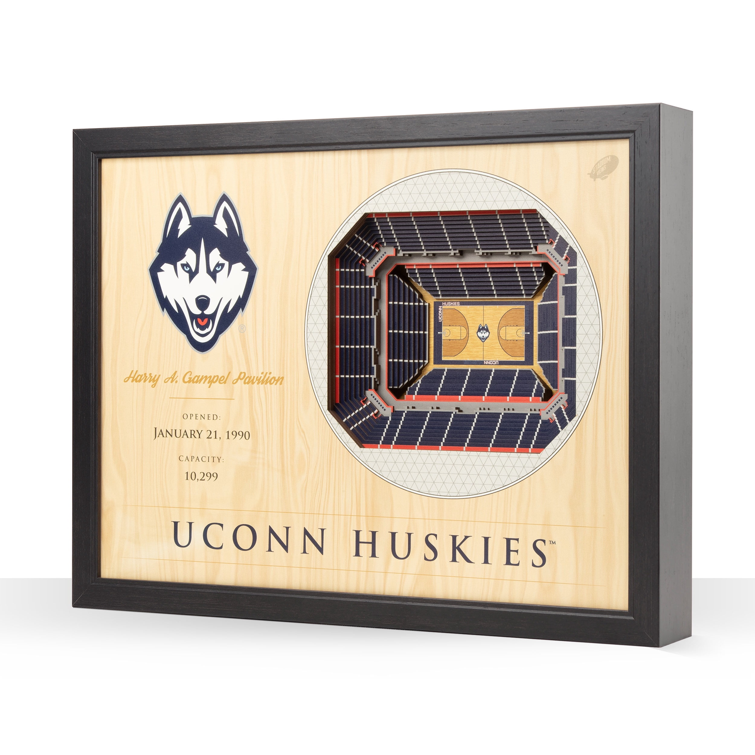 YouTheFan NCAA Connecticut Huskies BB 25-Layer Stadiumview Wall Art