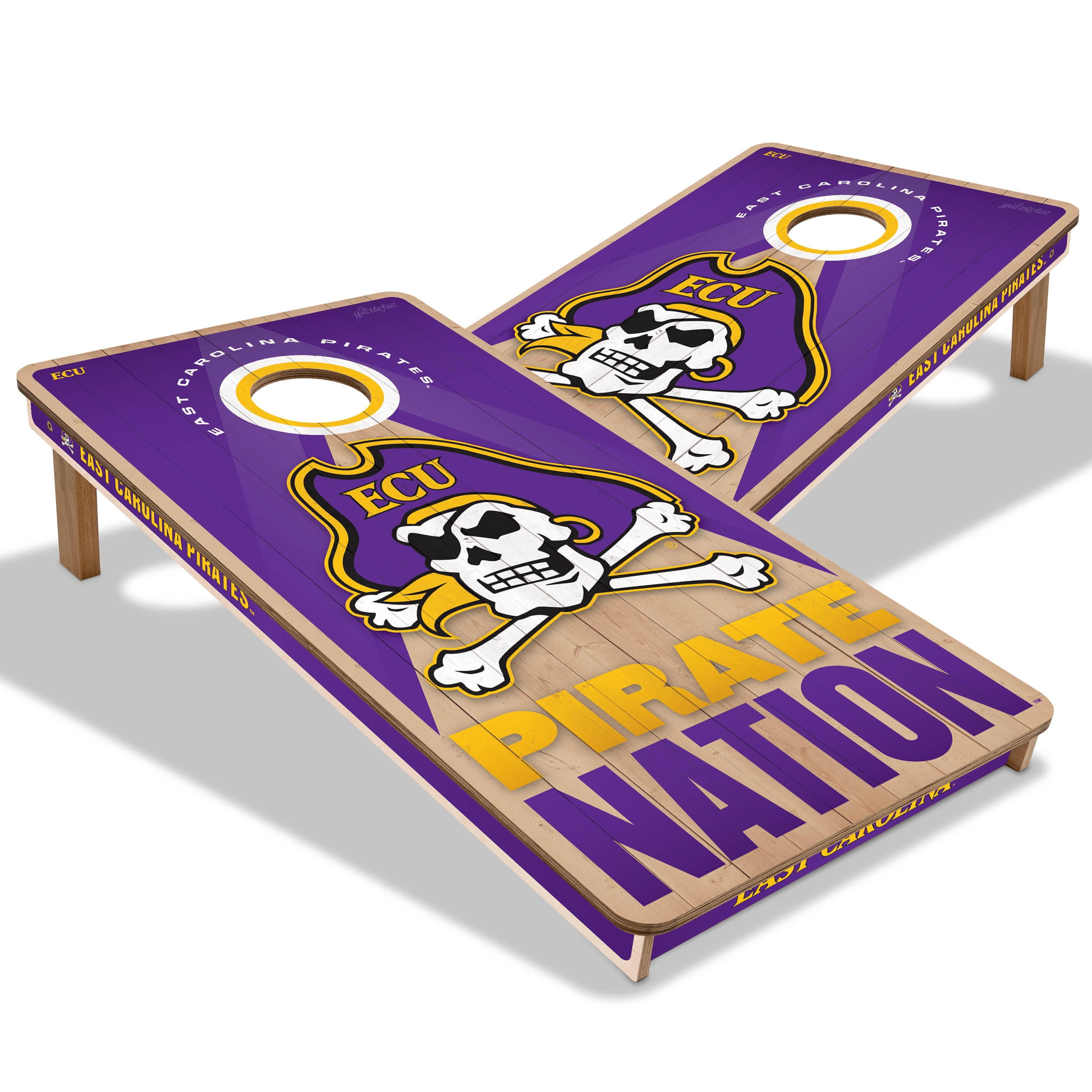 YouTheFan NCAA E Carolina Pirates 2X4 Slogan Series Cornhole NO BAGS