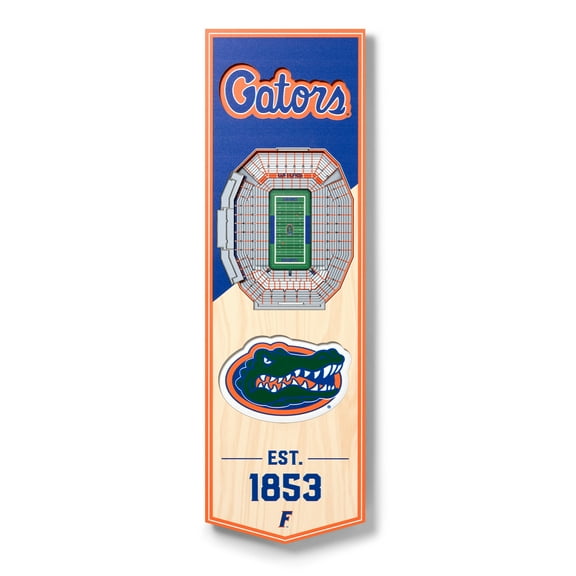 YouTheFan NCAA Florida Gators 6'' x 19'' 3D Stadium View Banner