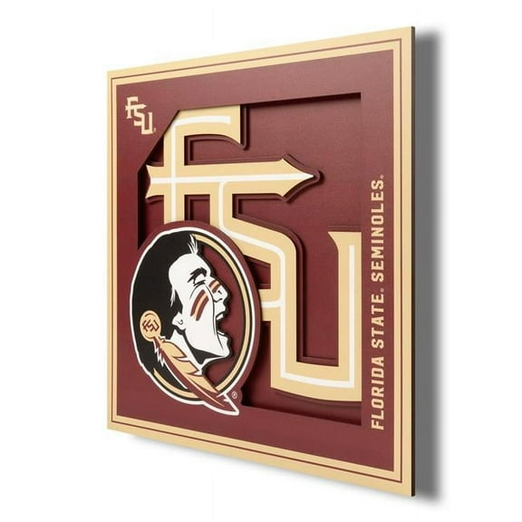 Florida State Seminoles 12'' x 12'' 3D Logo Wall Art