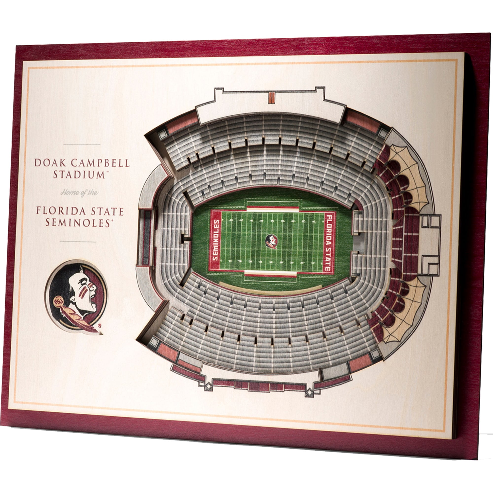Florida State Seminoles 17'' x 13'' 5-Layer Wooden Stadium 3D Wall Art
