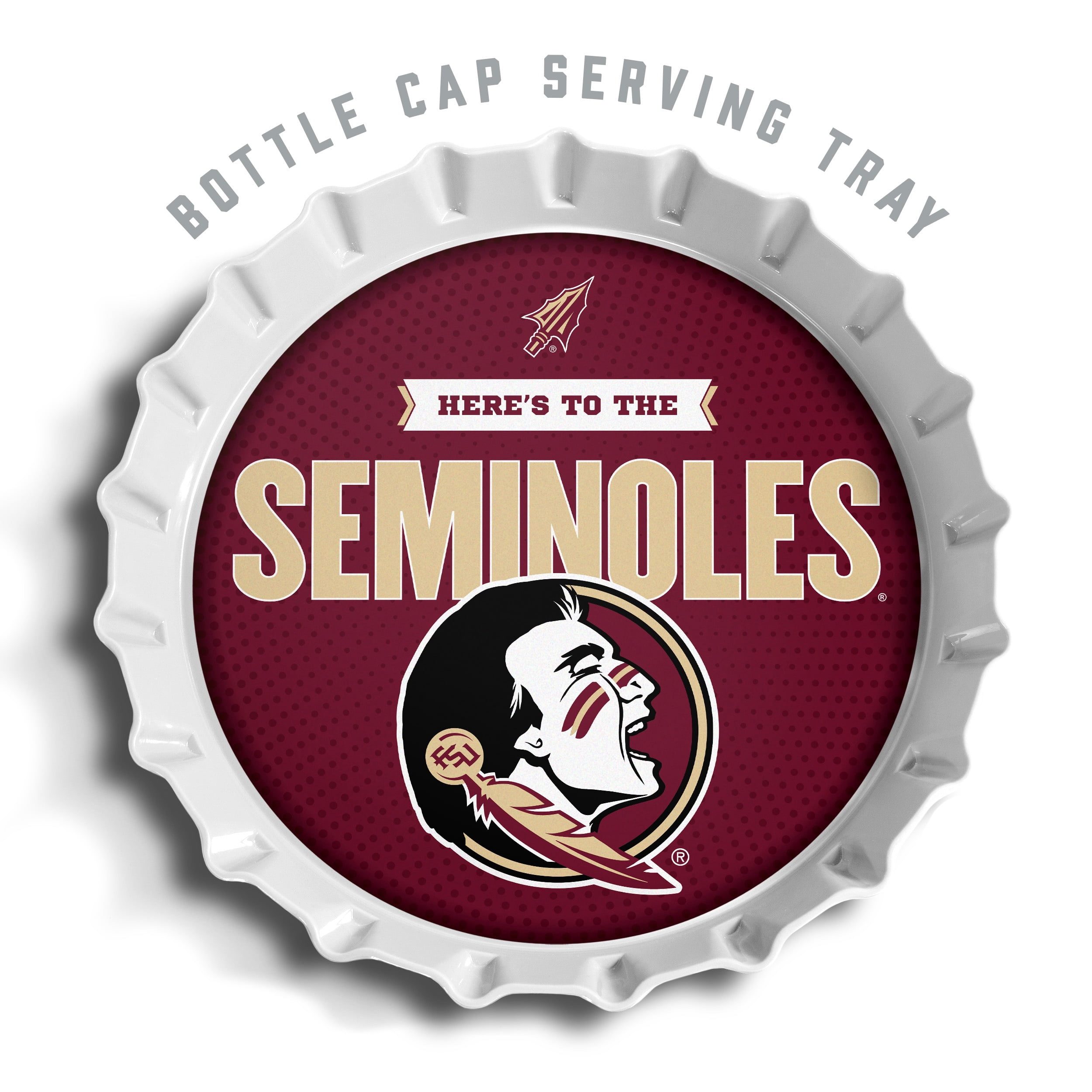 YouTheFan NCAA Florida State Seminoles Bottle Cap Serving Tray