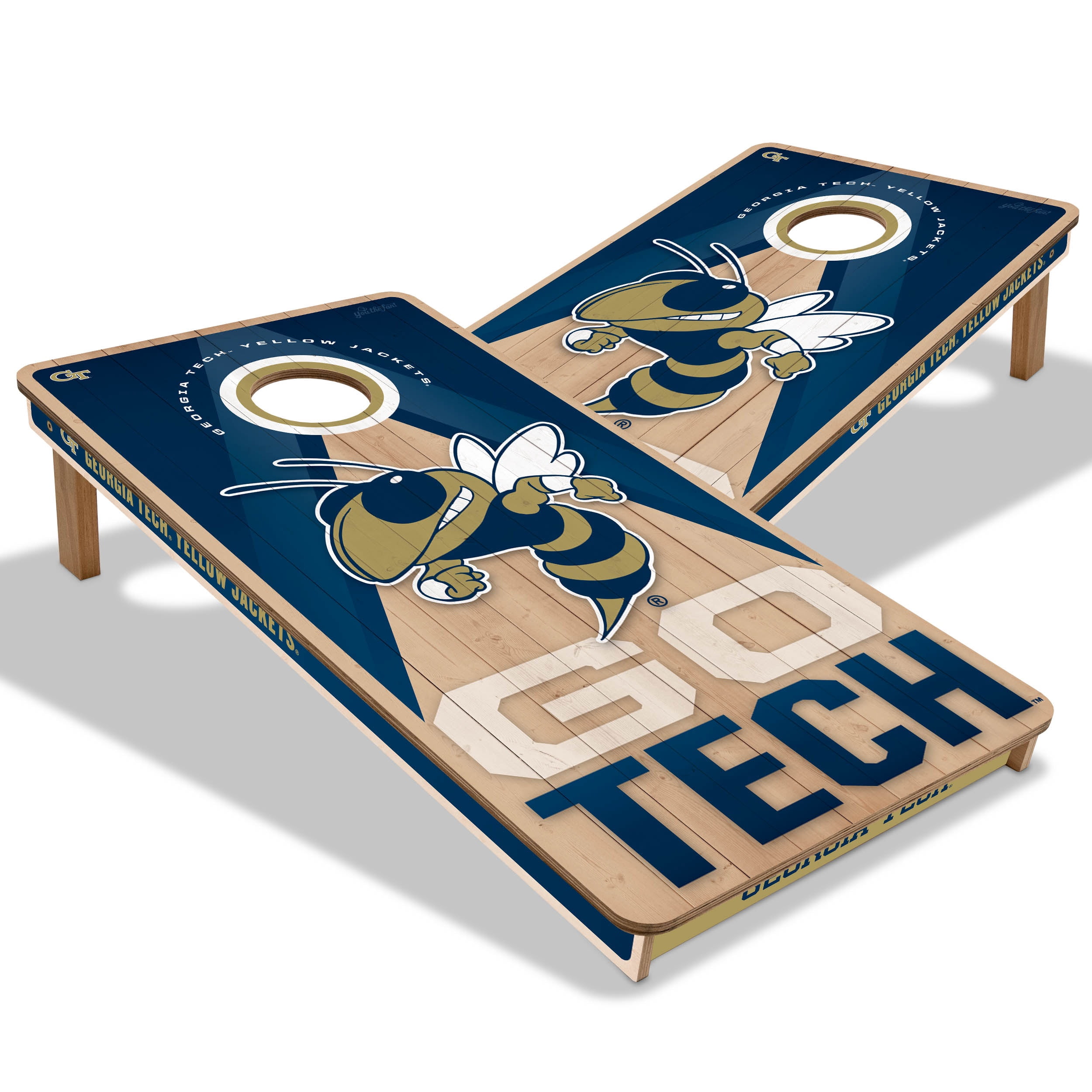 YouTheFan NCAA GT Yellow Jackets 2X4 Slogan Series Cornhole NO BAGS