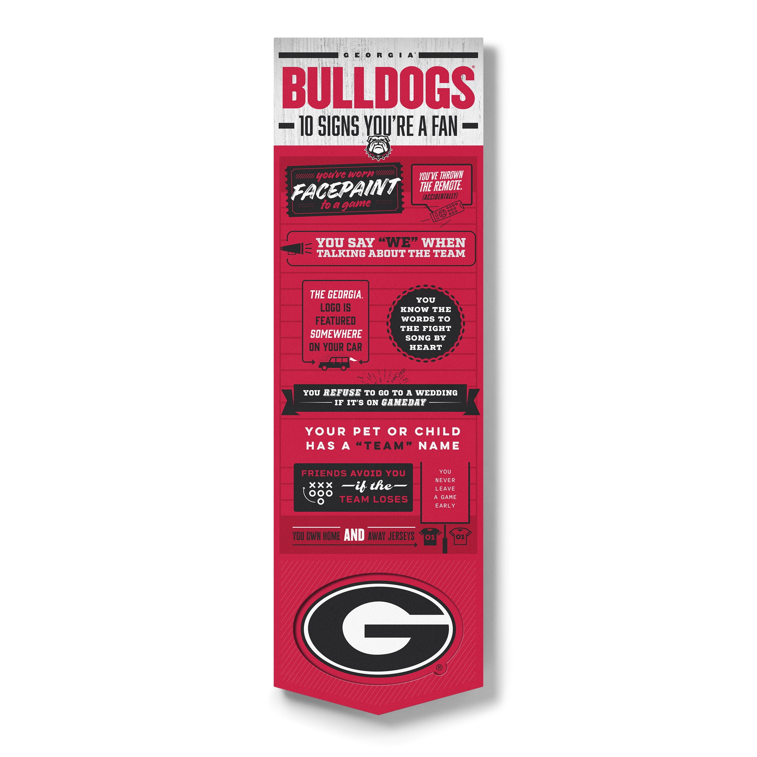 YouTheFan NCAA Georgia Bulldogs 3D Top 10 Wall Art