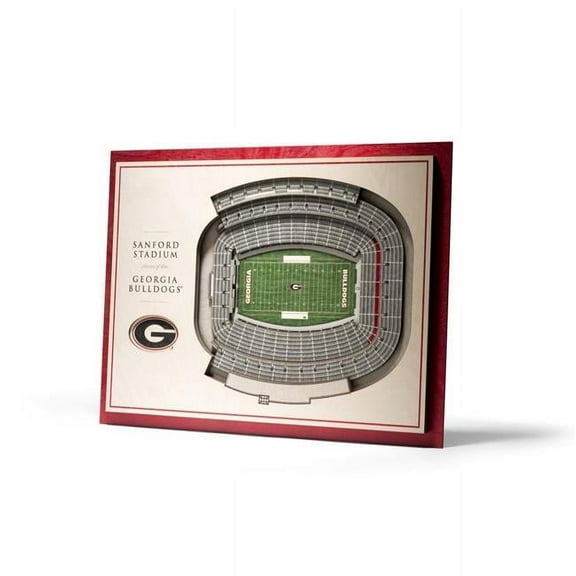 Georgia Bulldogs 17'' x 13'' 5-Layer StadiumViews 3D Wall Art